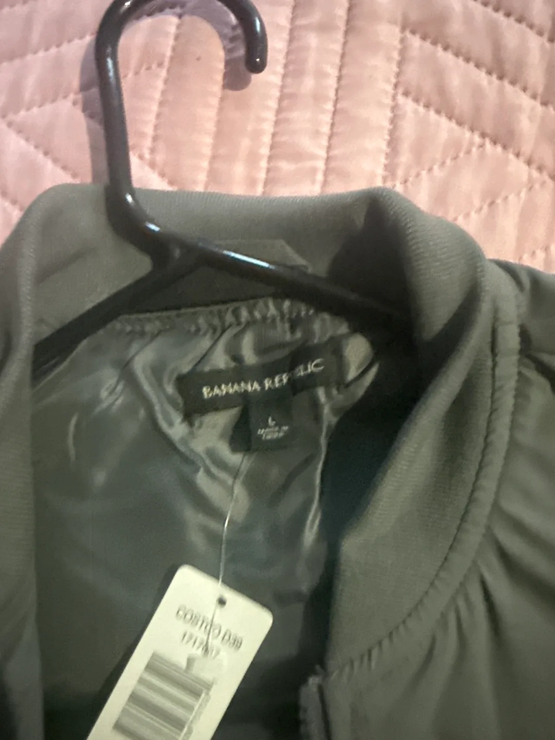 Banana Republic Gray Bomber Jacket - Size L image indicator(3)