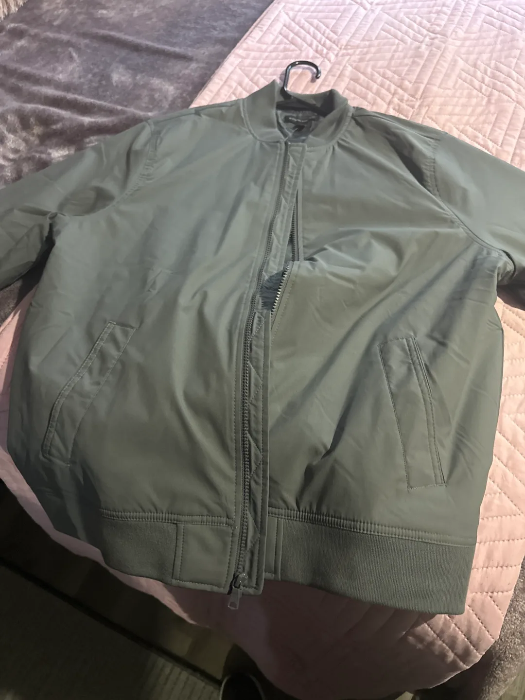 Banana Republic Gray Bomber Jacket - Size L image indicator(4)