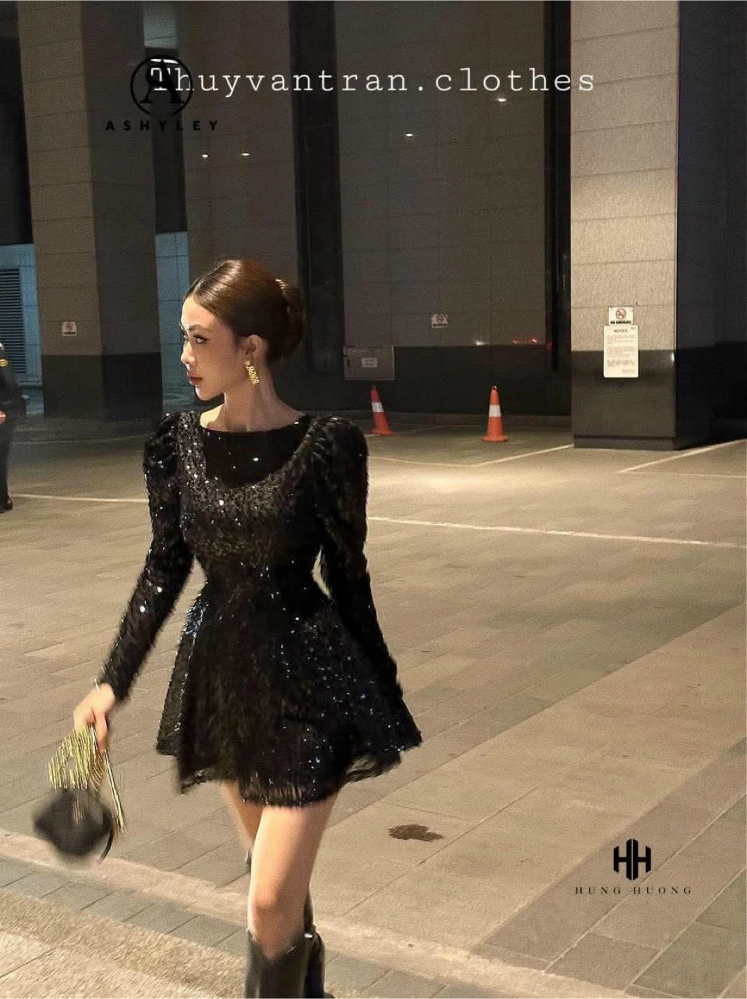 Sequin Mini Dress - Black