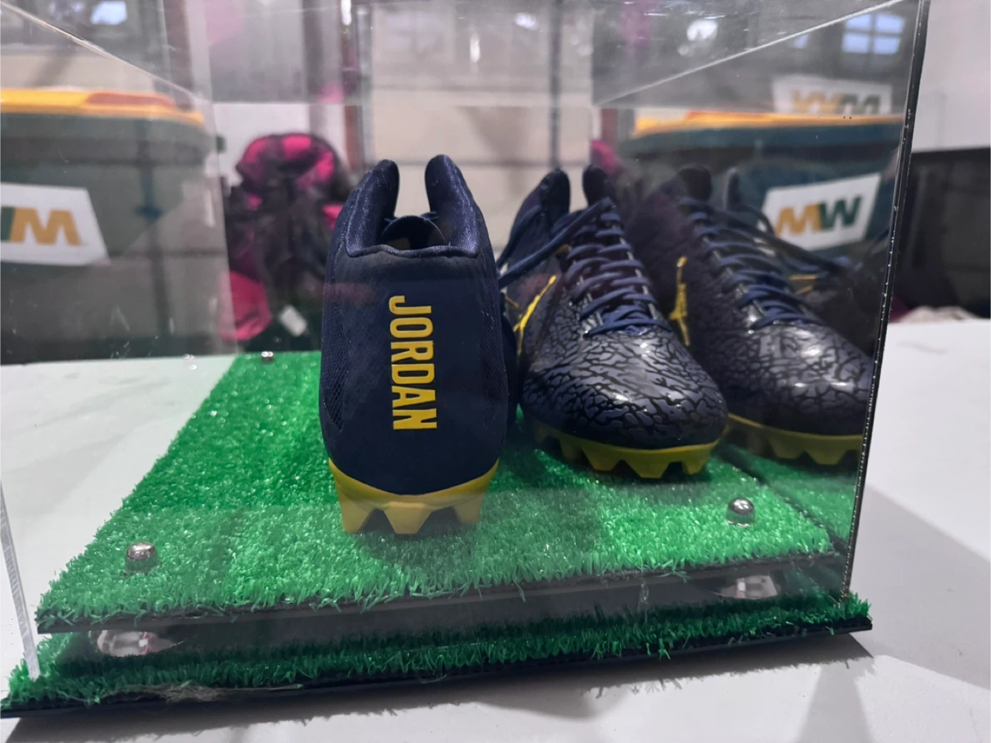 Team issued Jordan Football Cleats and Display Case - photo 2