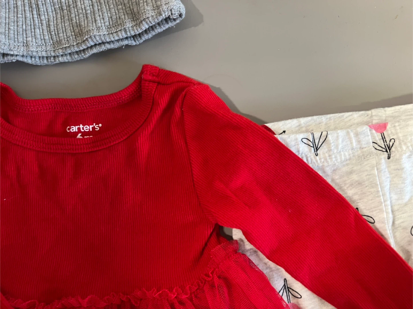 Carter's Baby Outfit Set - Red Dress, Pants & Hat - photo 3