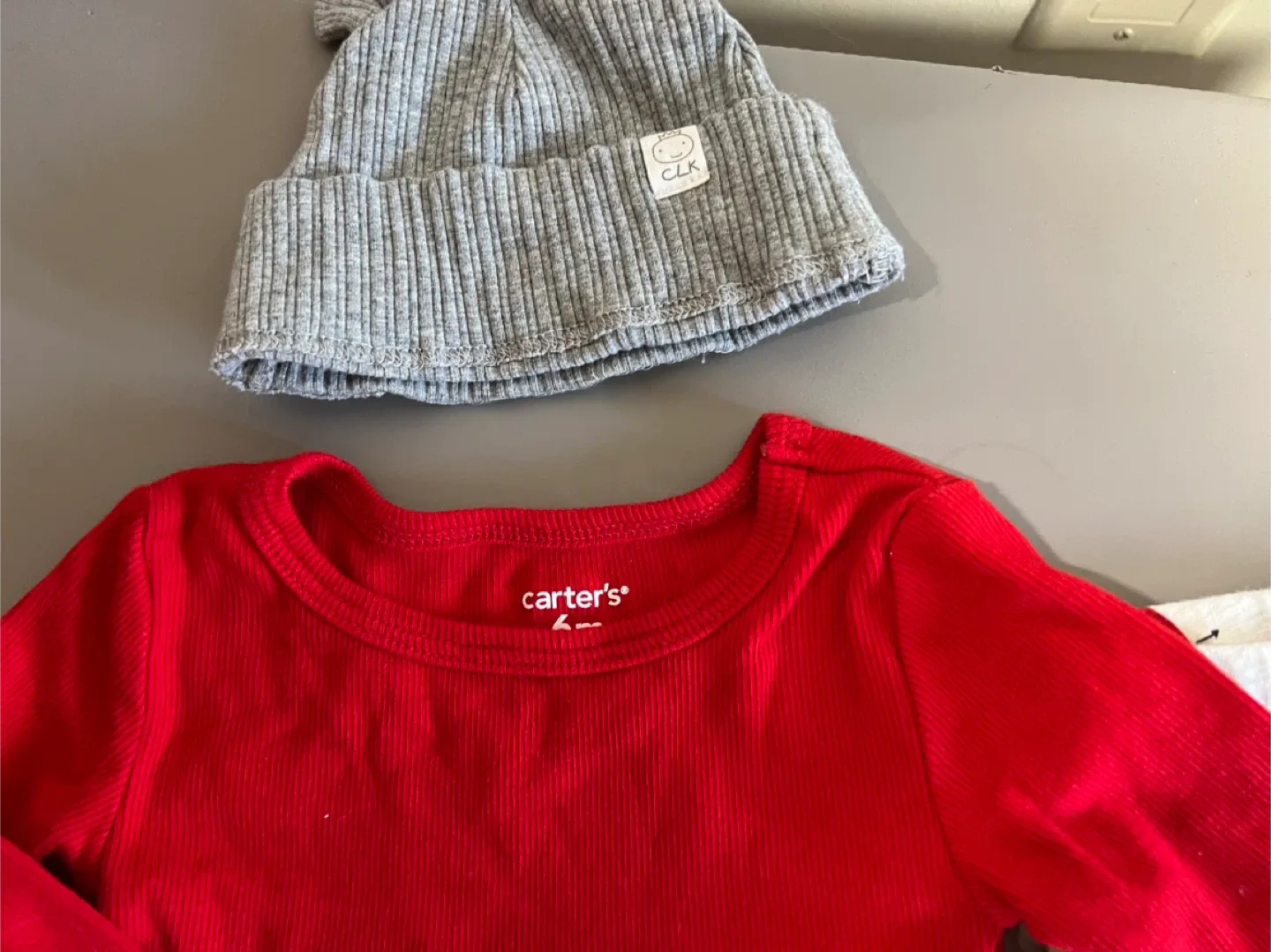 Carter's Baby Outfit Set - Red Dress, Pants & Hat image indicator(2)