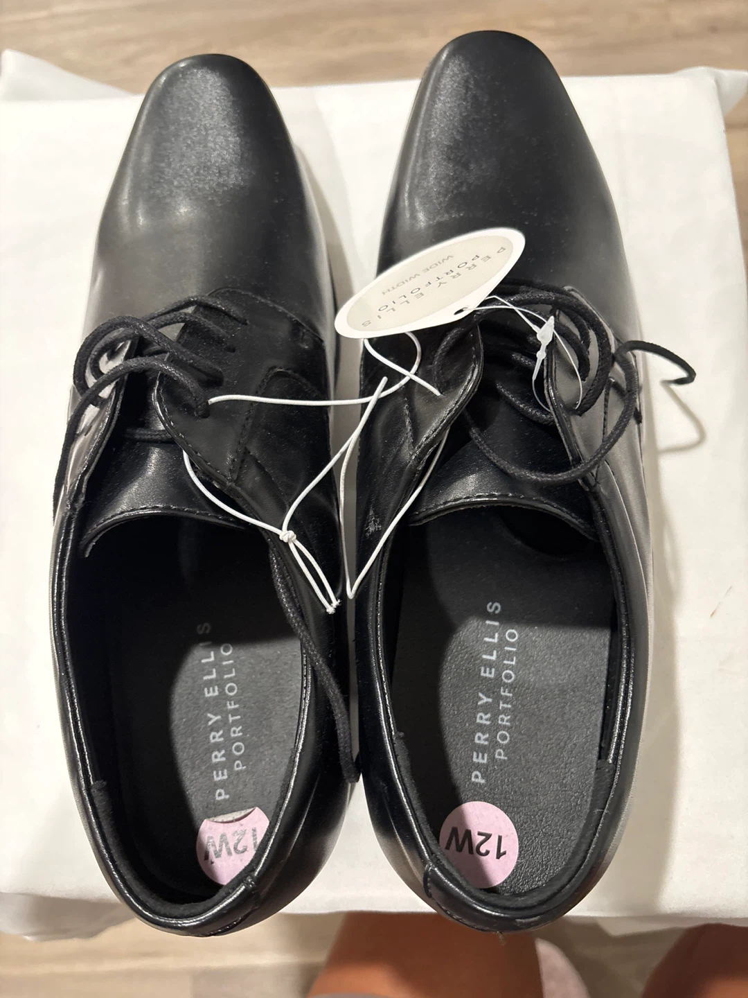 Perry Ellis Portfolio Black Dress Shoes - Size 12W - photo 3