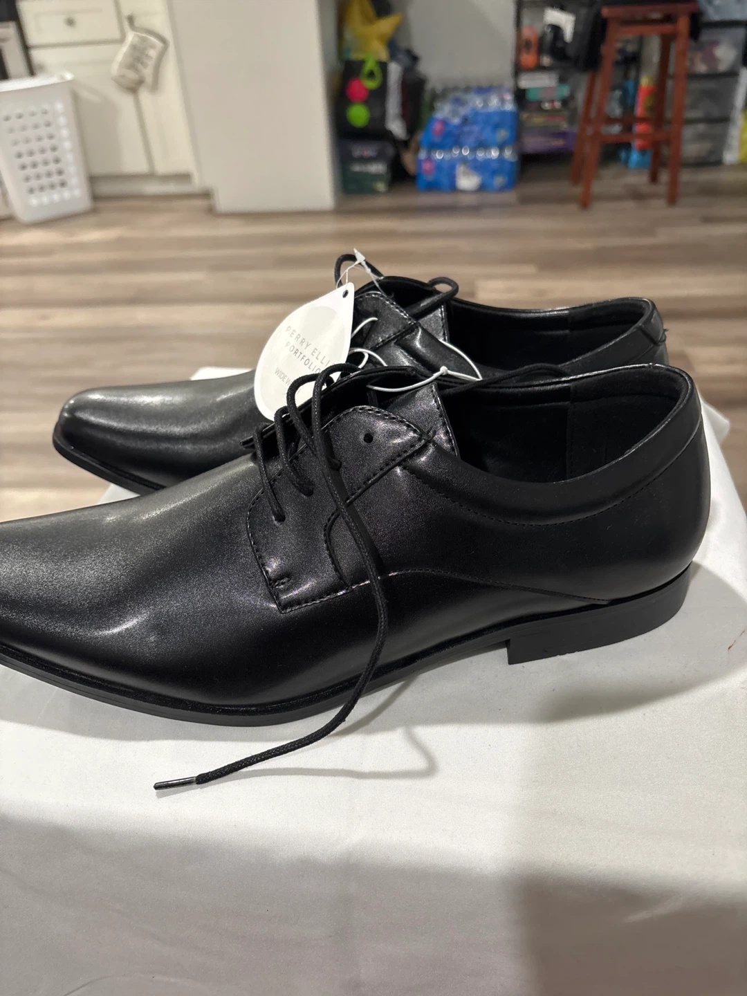 Perry Ellis Portfolio Black Dress Shoes - Size 12W - photo 2