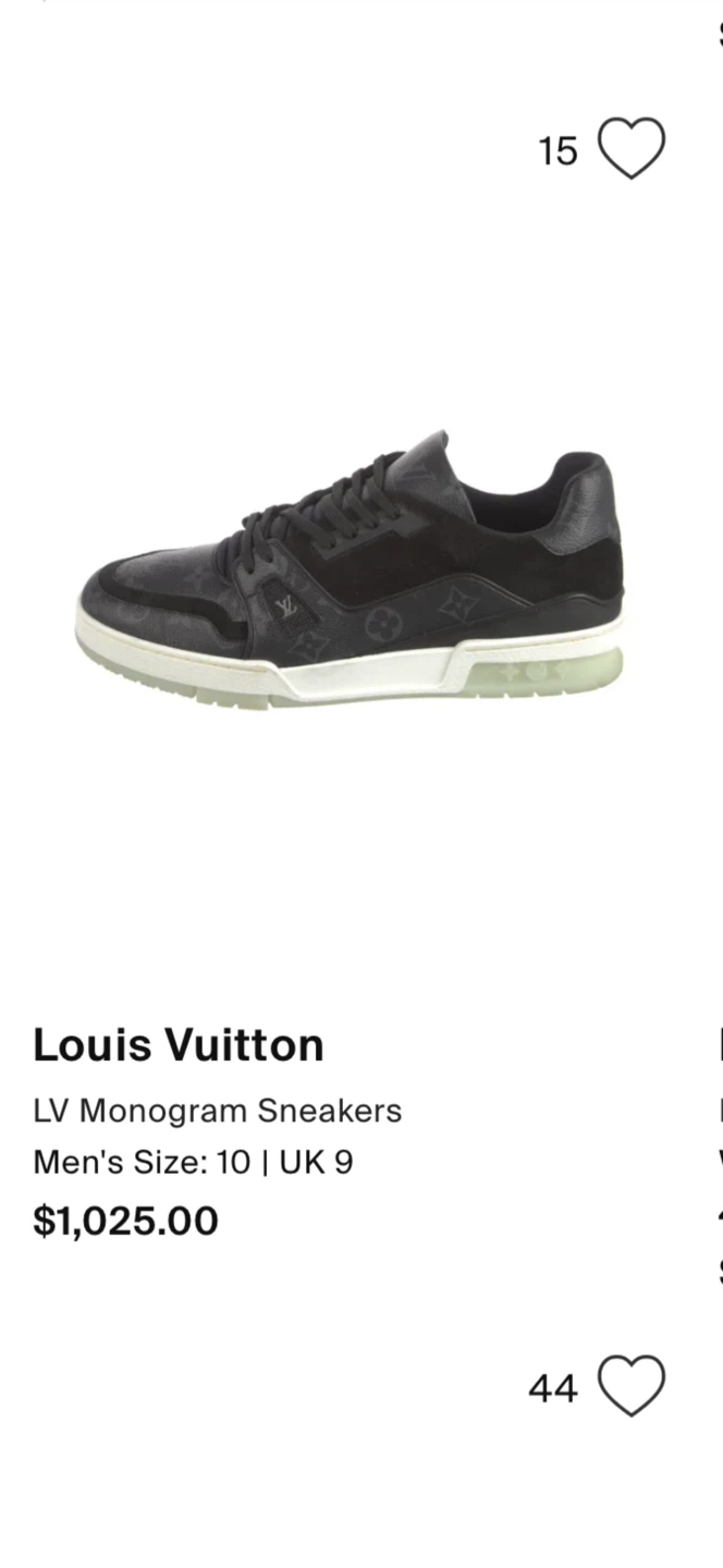 Louis Vuitton LV Monogram Sneakers - Men's Size 10