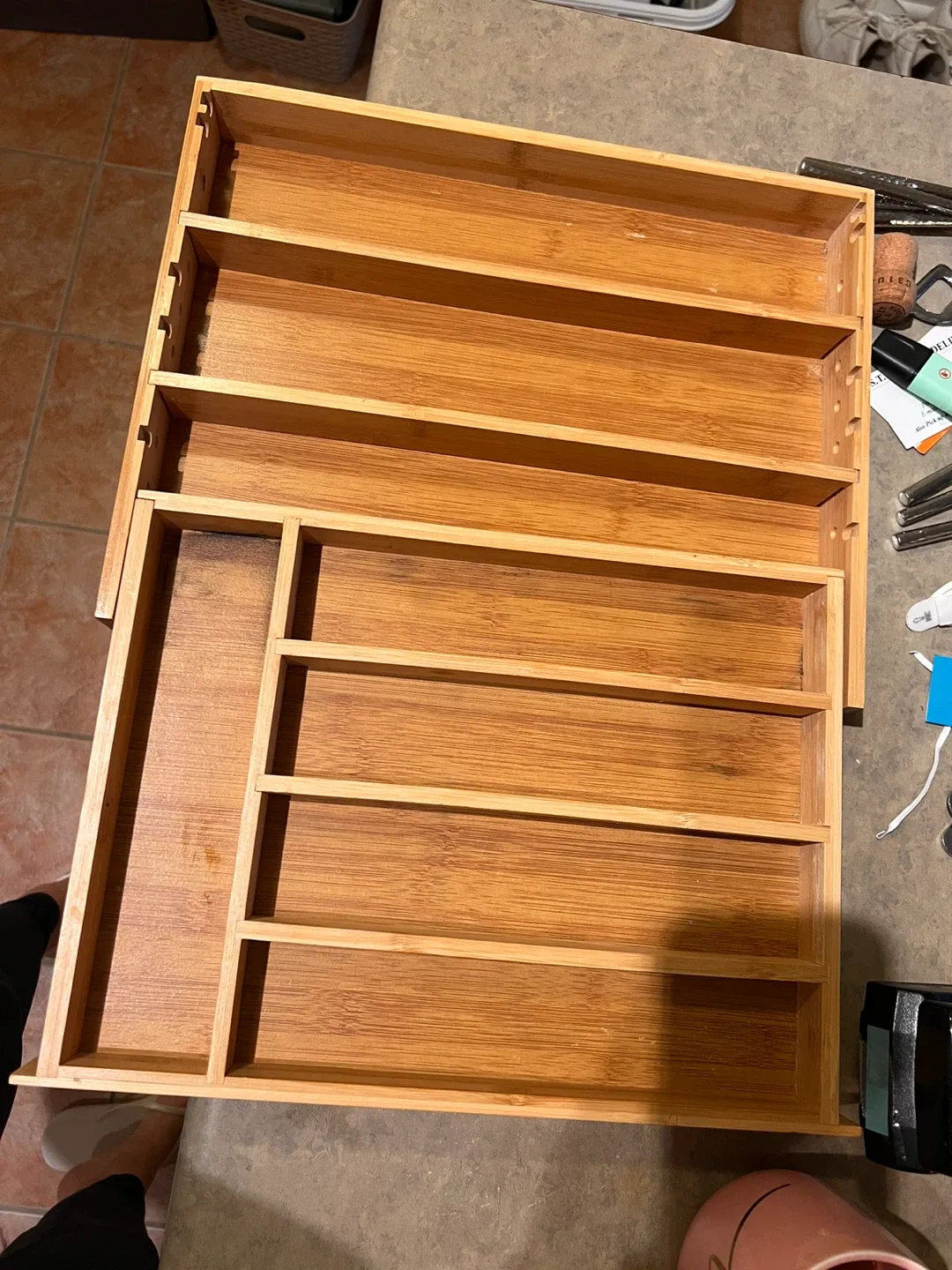 Crate & Barrel Bamboo Expandable Utensil Organizer image indicator(7)