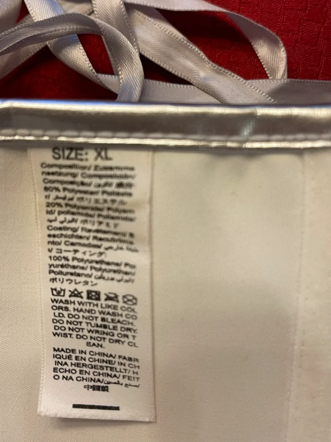 XL Silver Leather-Like Corset great for Halloween Costume image indicator(3)