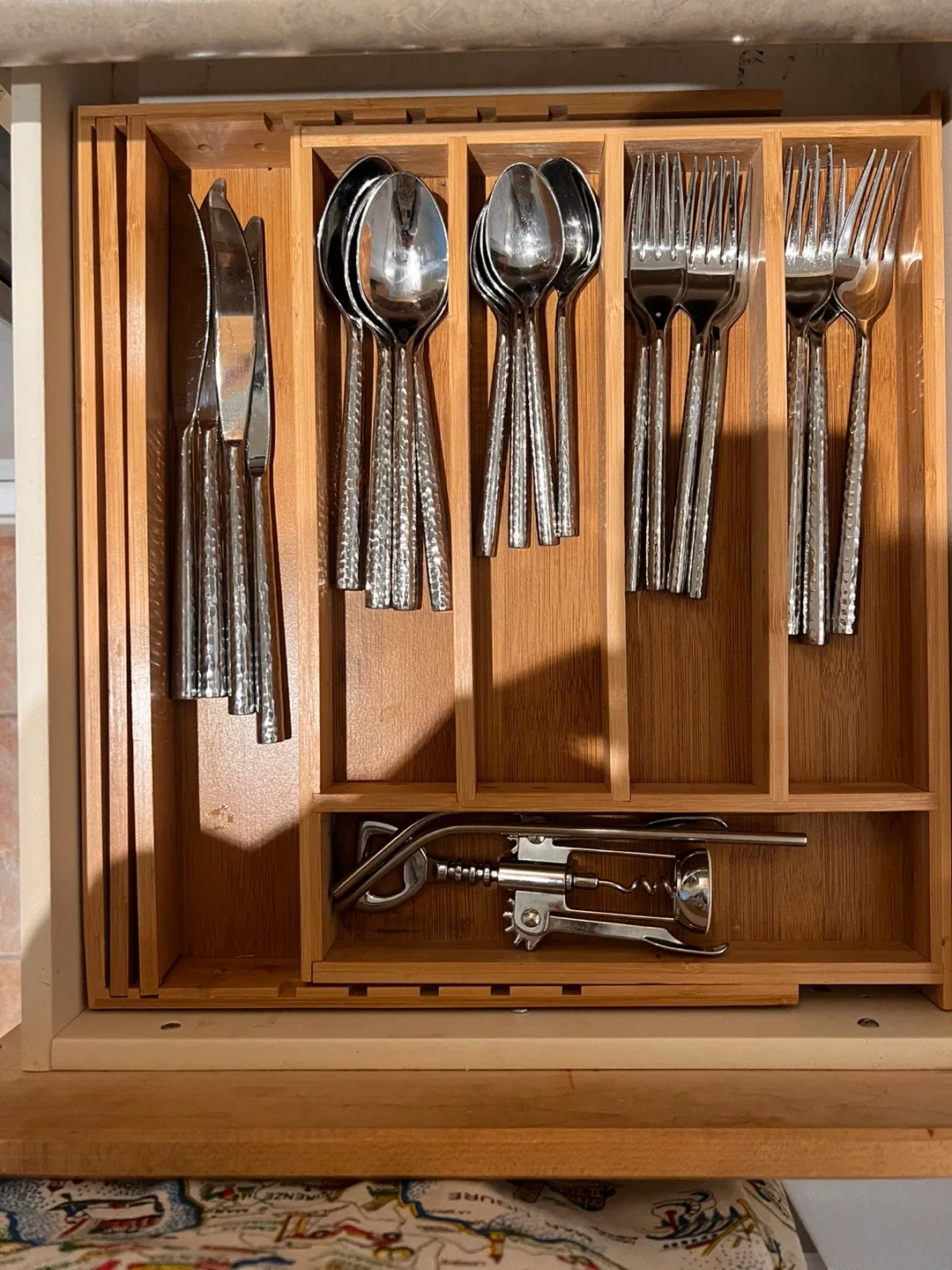 Crate & Barrel Bamboo Expandable Utensil Organizer image indicator(9)