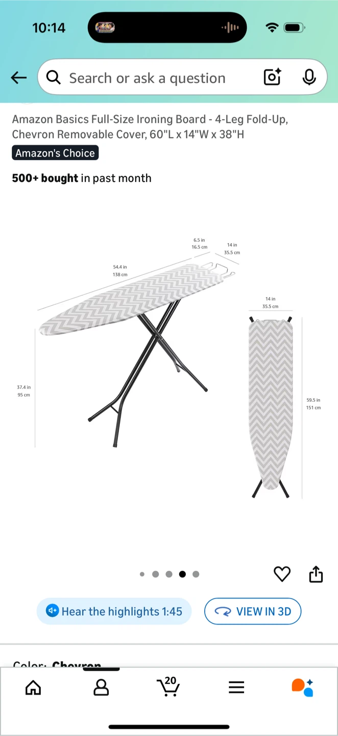Amazon Basics Ironing Board - Chevron Pattern - photo 2