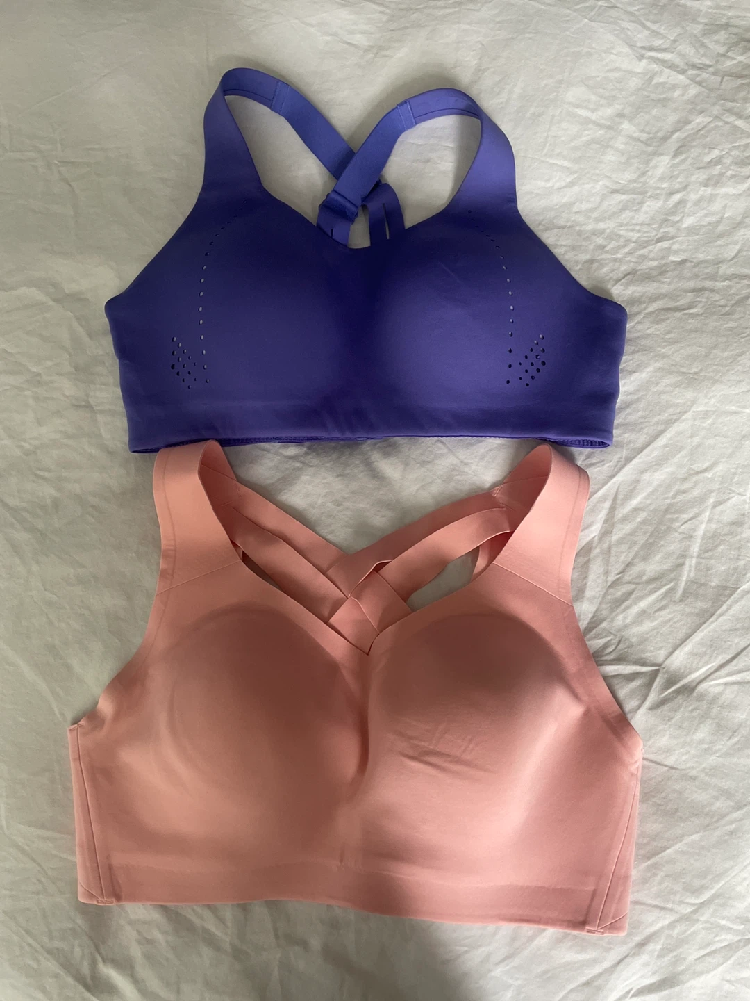 Two Lululemon Sports Bras - Purple & Peach