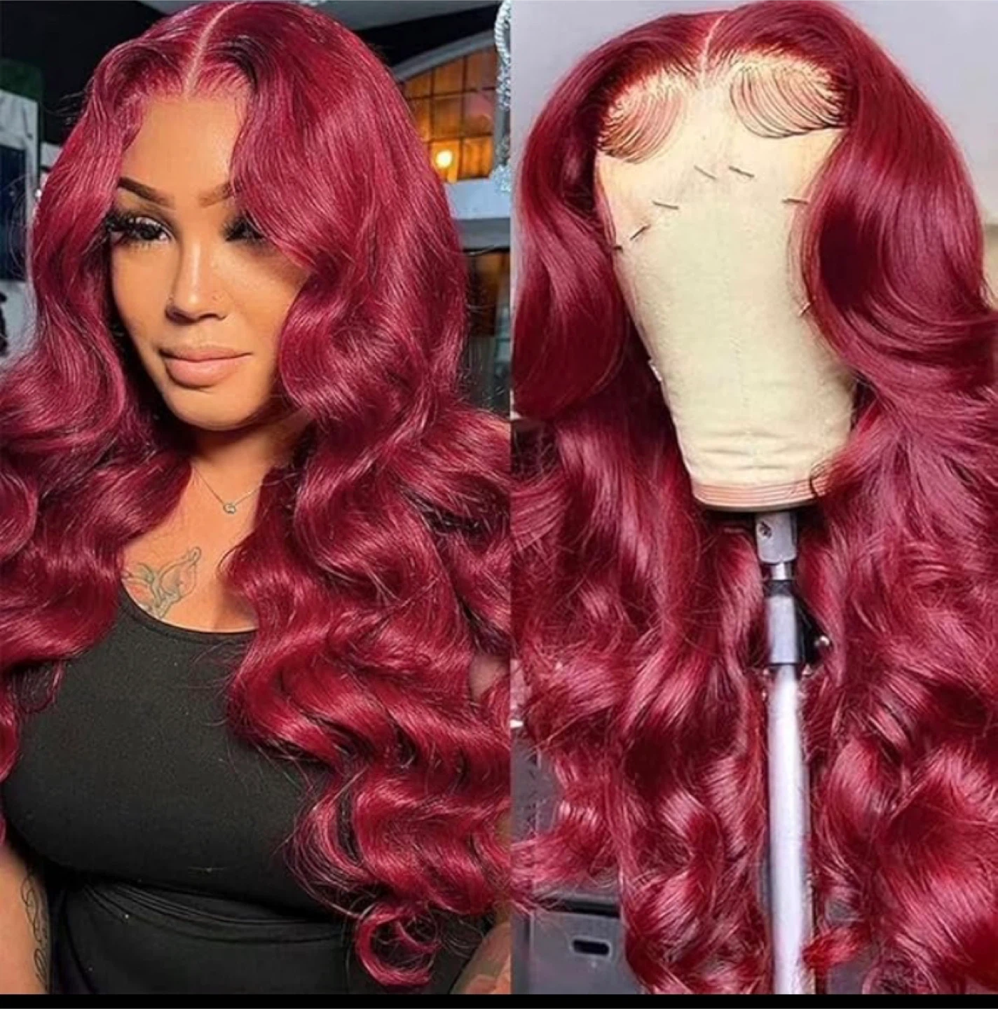 18 Inch Burgundy 13x4 Lace Front Wig
