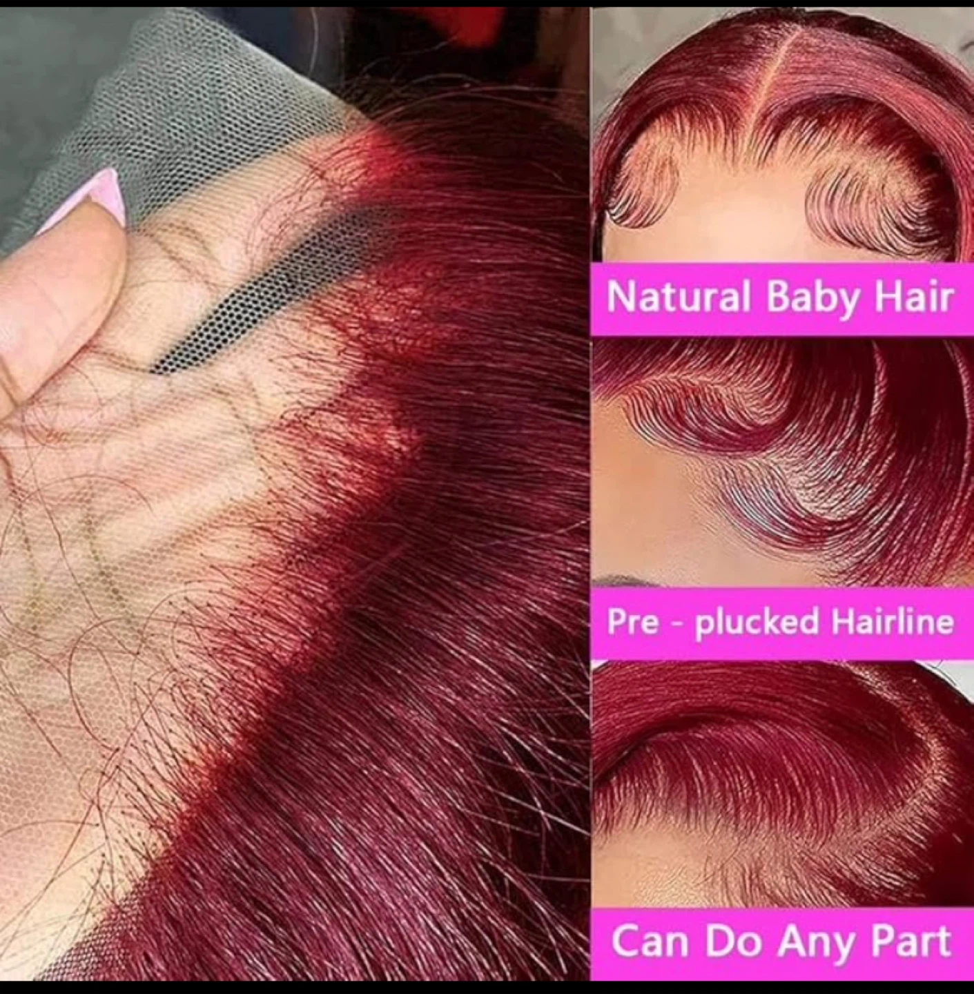 18 Inch Burgundy 13x4 Lace Front Wig - photo 4