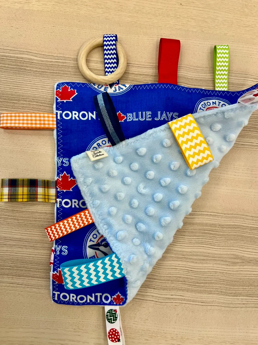 Toronto Blue Jays Sensory Tag Blanket Handmade by me image indicator(3)