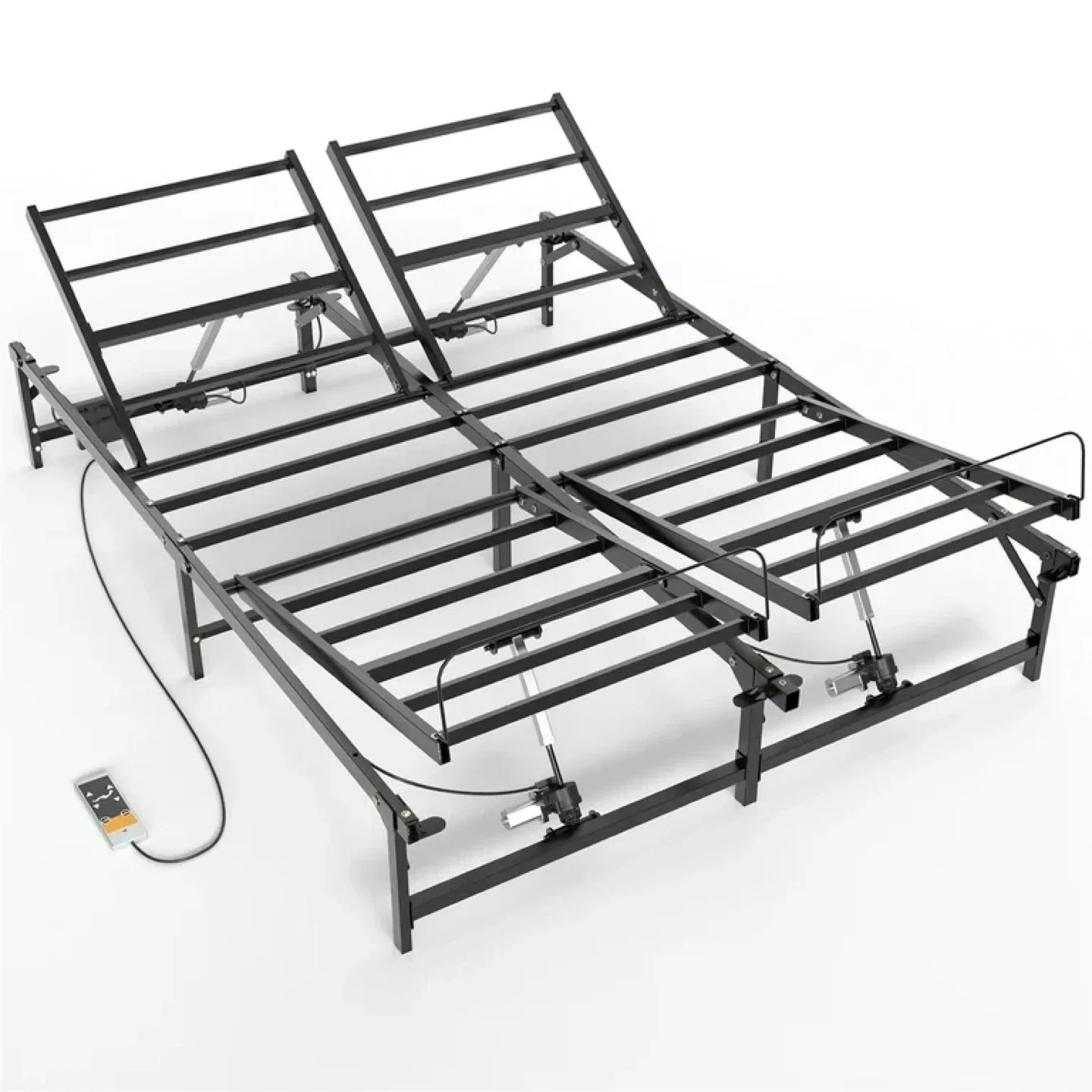 Queen Size Adjustable Bed Frame - Carbon Steel WITH MATTRESS image indicator(2)