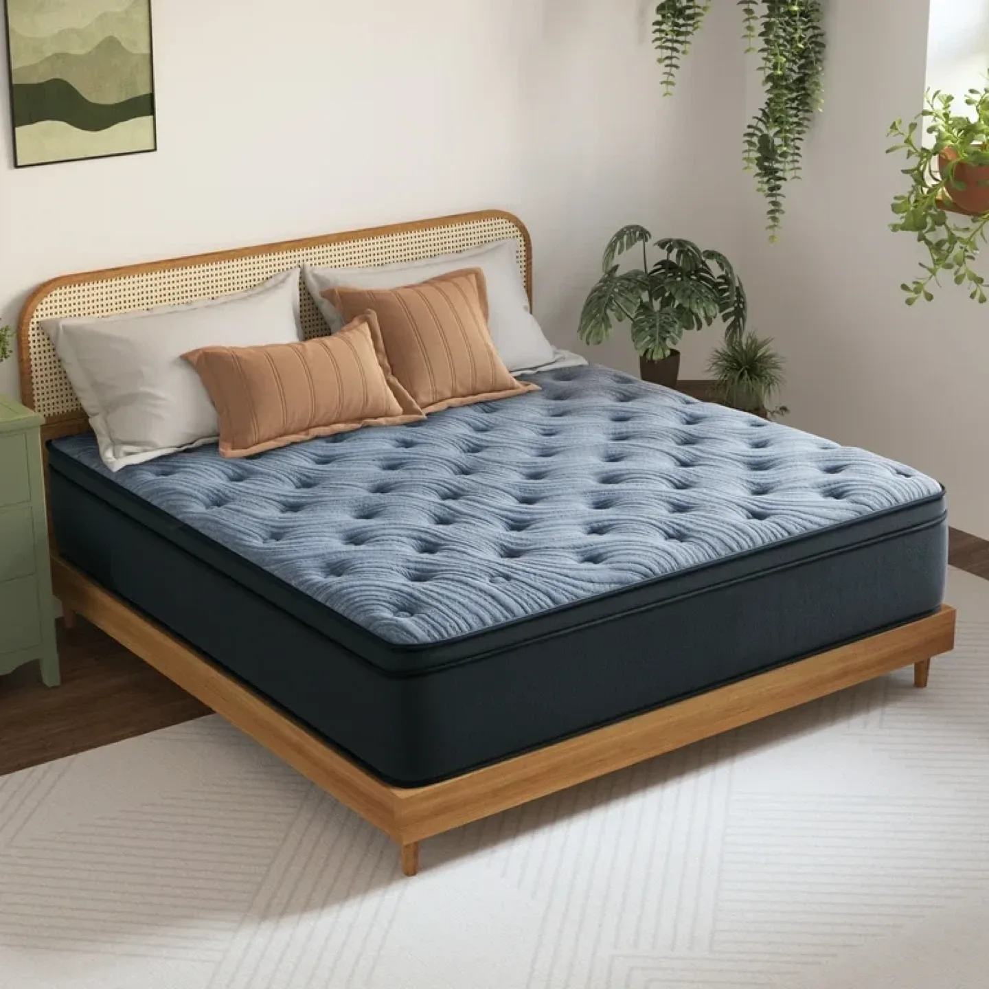 Queen Size Adjustable Bed Frame - Carbon Steel WITH MATTRESS image indicator(4)