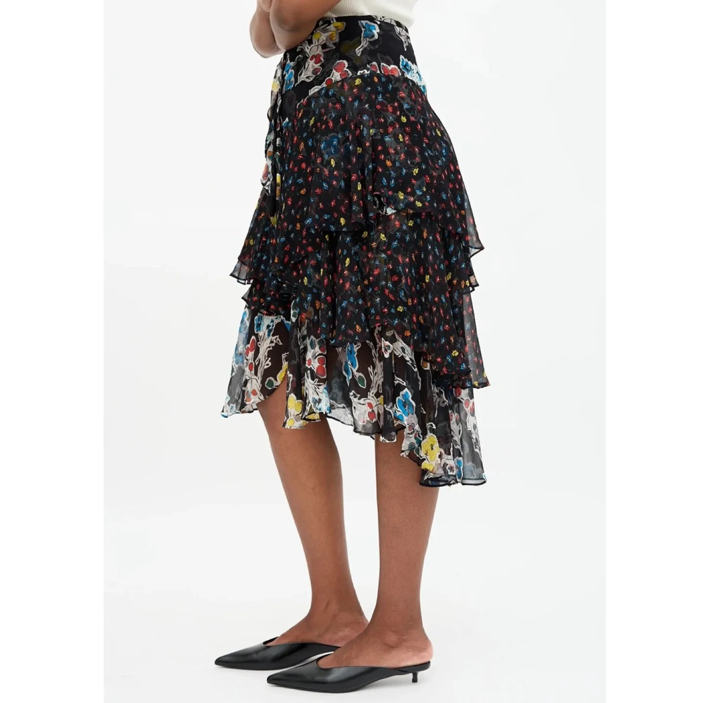 Jason Wu 100% Silk Floral Layered Skirt image indicator(2)