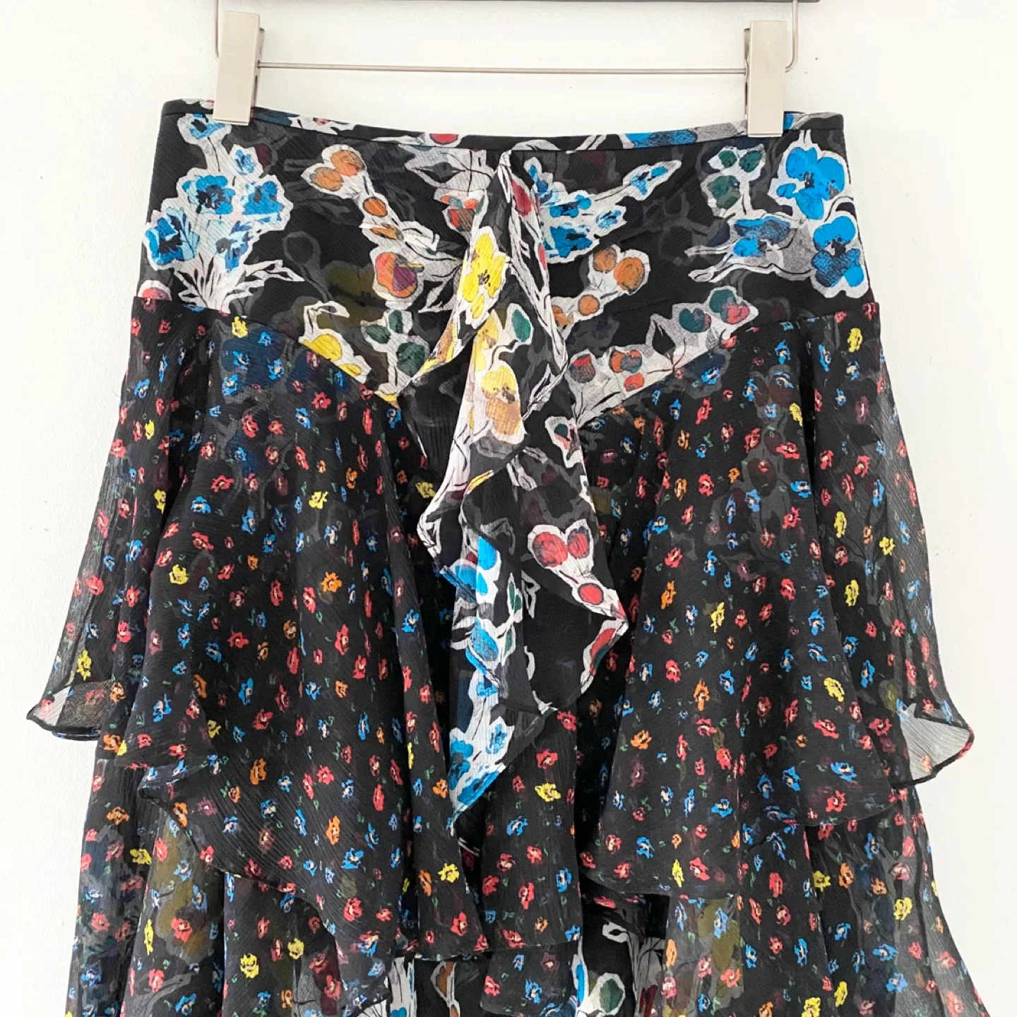 Jason Wu 100% Silk Floral Layered Skirt image indicator(5)