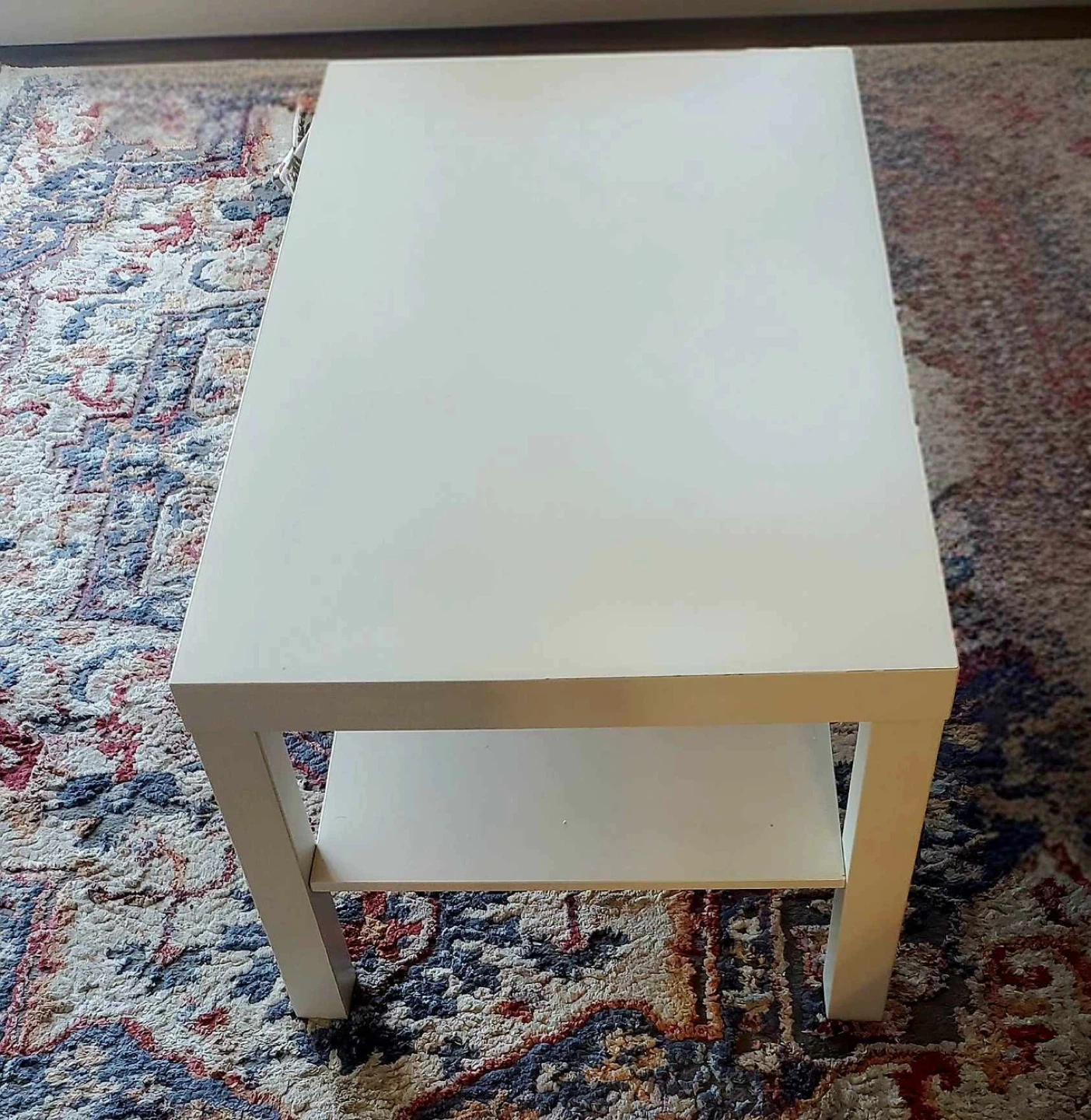 White Coffee Table with Shelf - photo 2