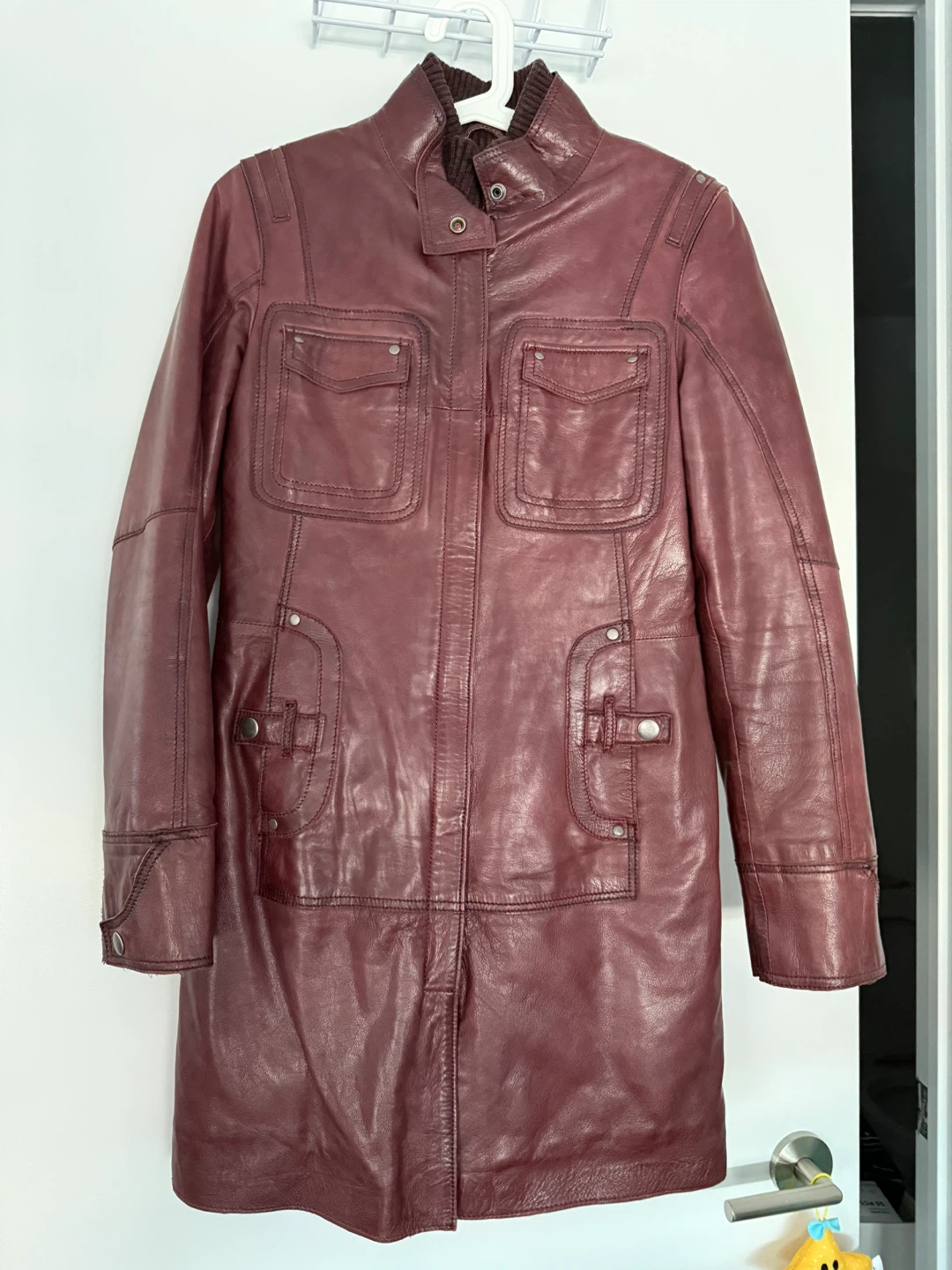 Burgundy Leather Coat