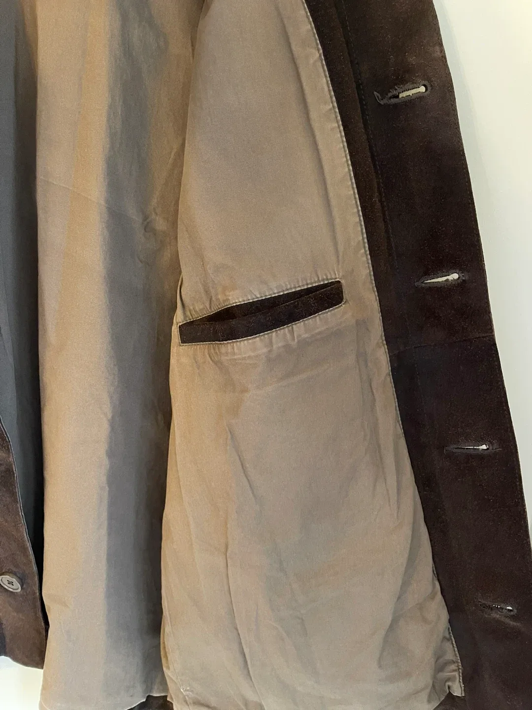 Men’s Brown “Vintage” Banana Republic Suede Button Up Jacket image indicator(3)