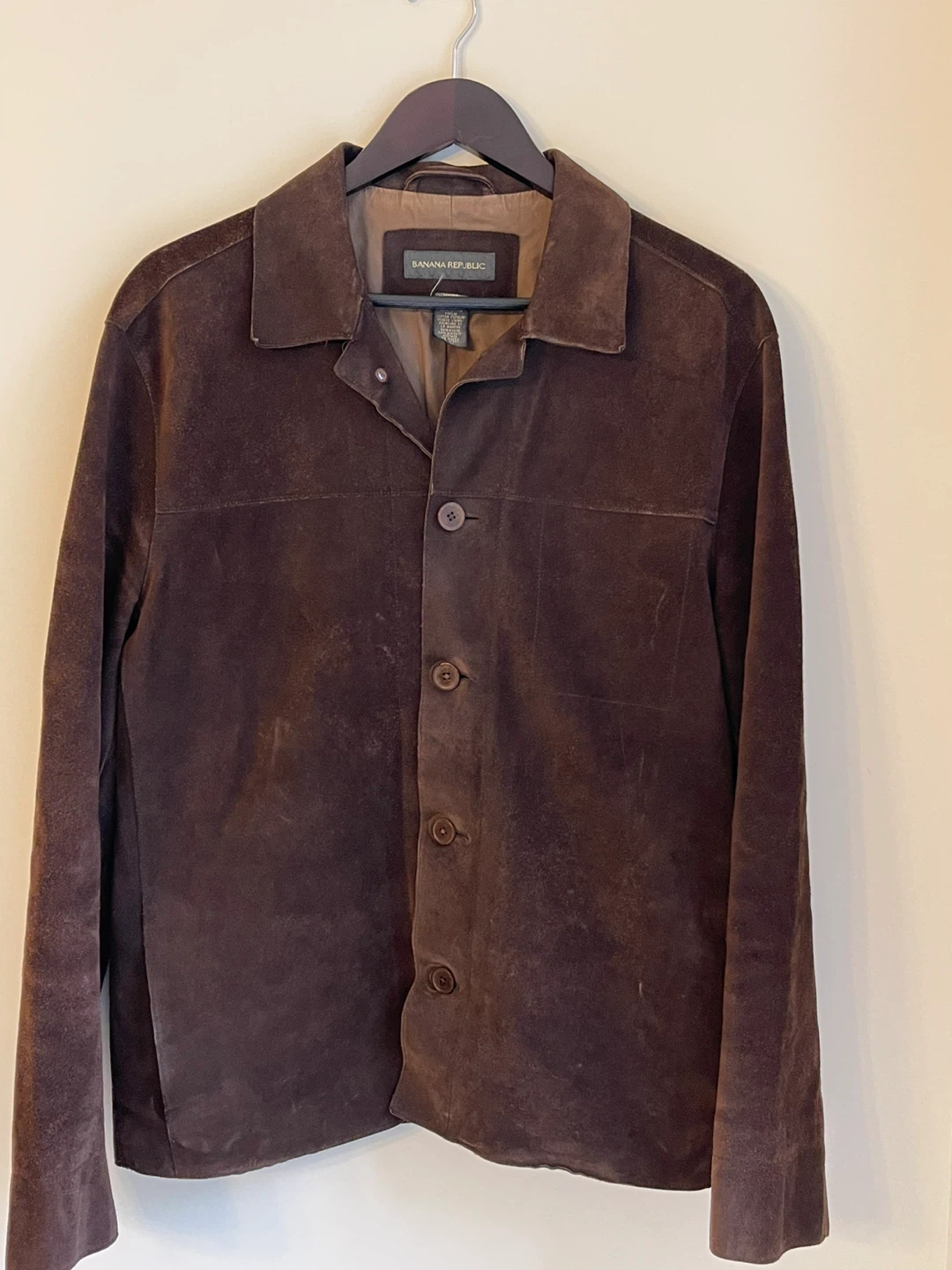 Men’s Brown “Vintage” Banana Republic Suede Button Up Jacket