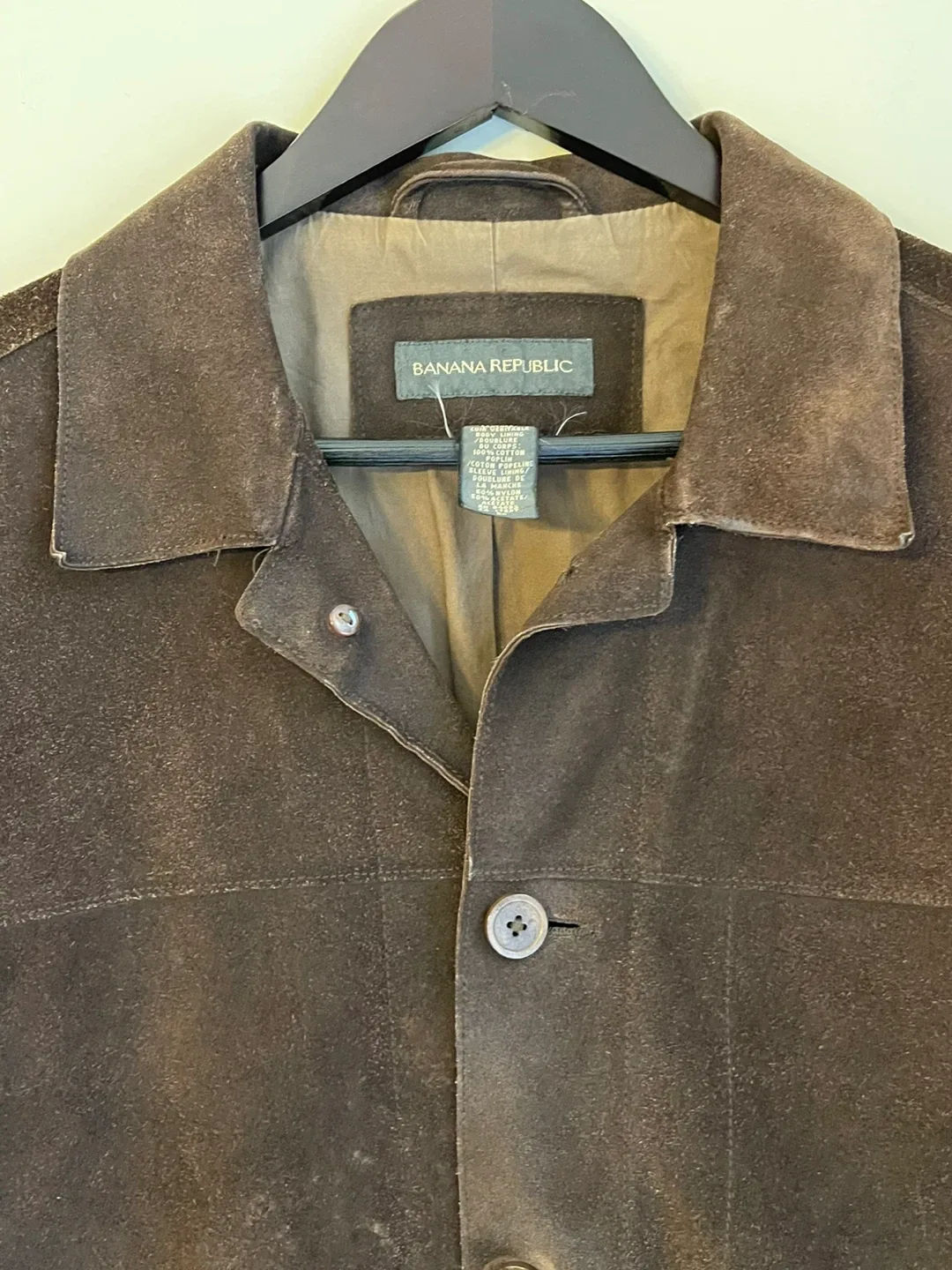 Men’s Brown “Vintage” Banana Republic Suede Button Up Jacket image indicator(5)