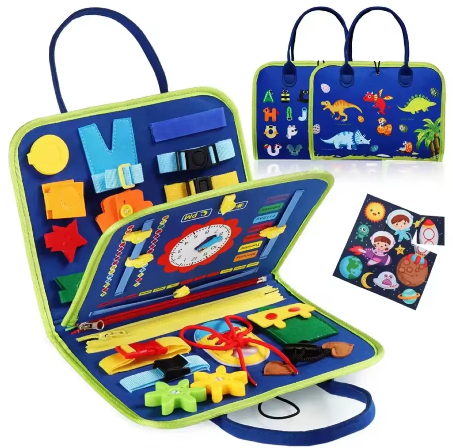 Blue Felt Busy Board for Toddlers thumbnail