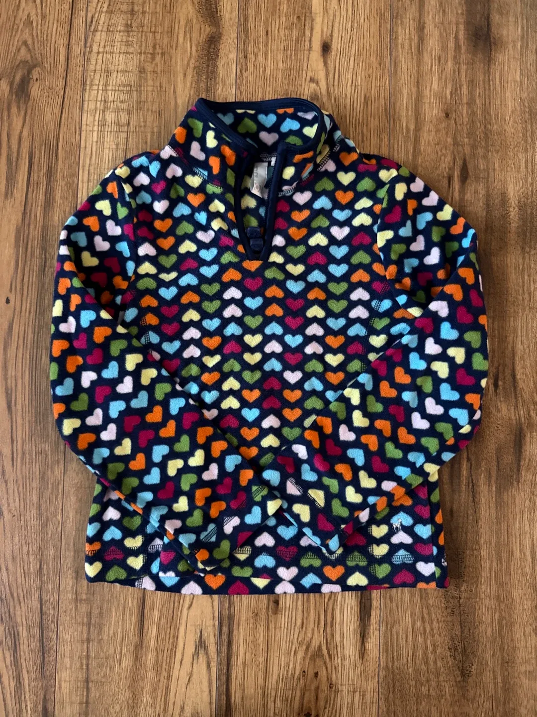 Girl's Heart Pattern Fleece Pullover thumbnail