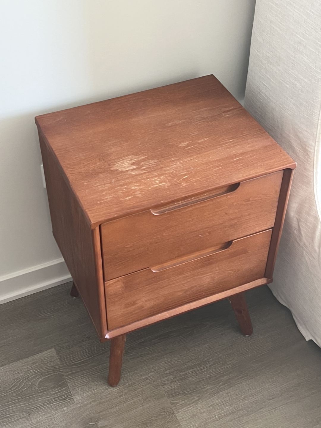 Wooden Two-Drawer Nightstand Set of 2 - photo 4