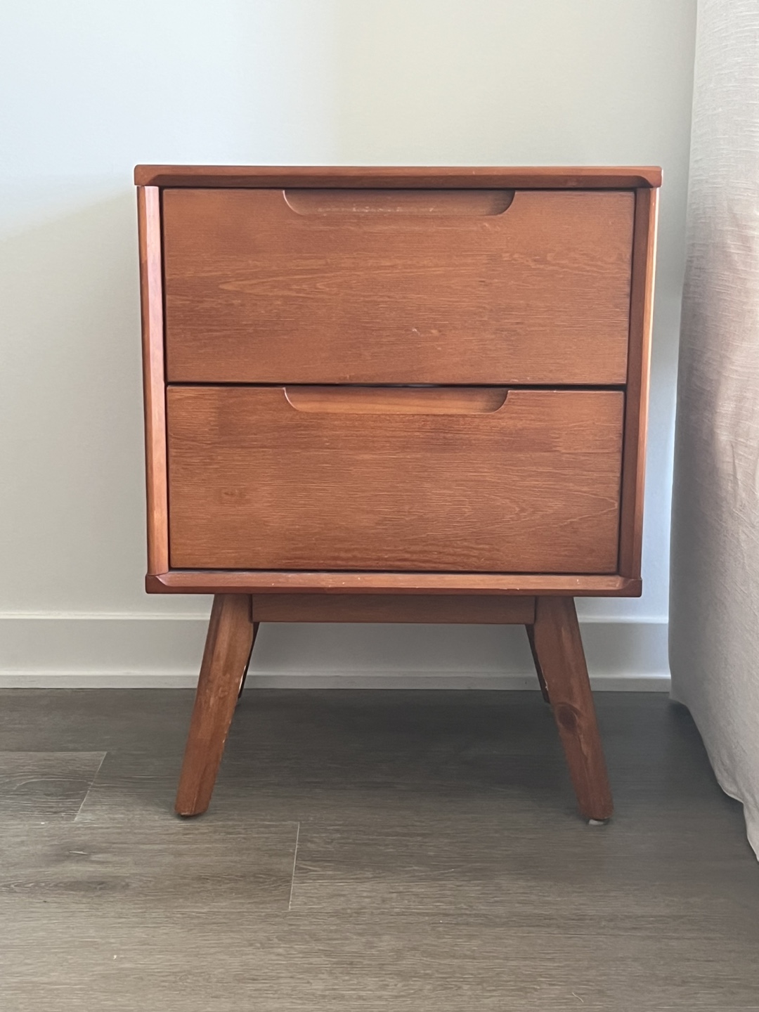 Wooden Two-Drawer Nightstand Set of 2