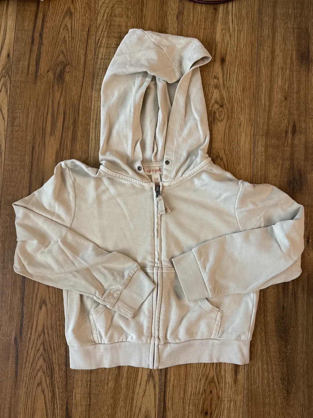 Kids - Sise 8 Beige Zip-Up Hoodie thumbnail