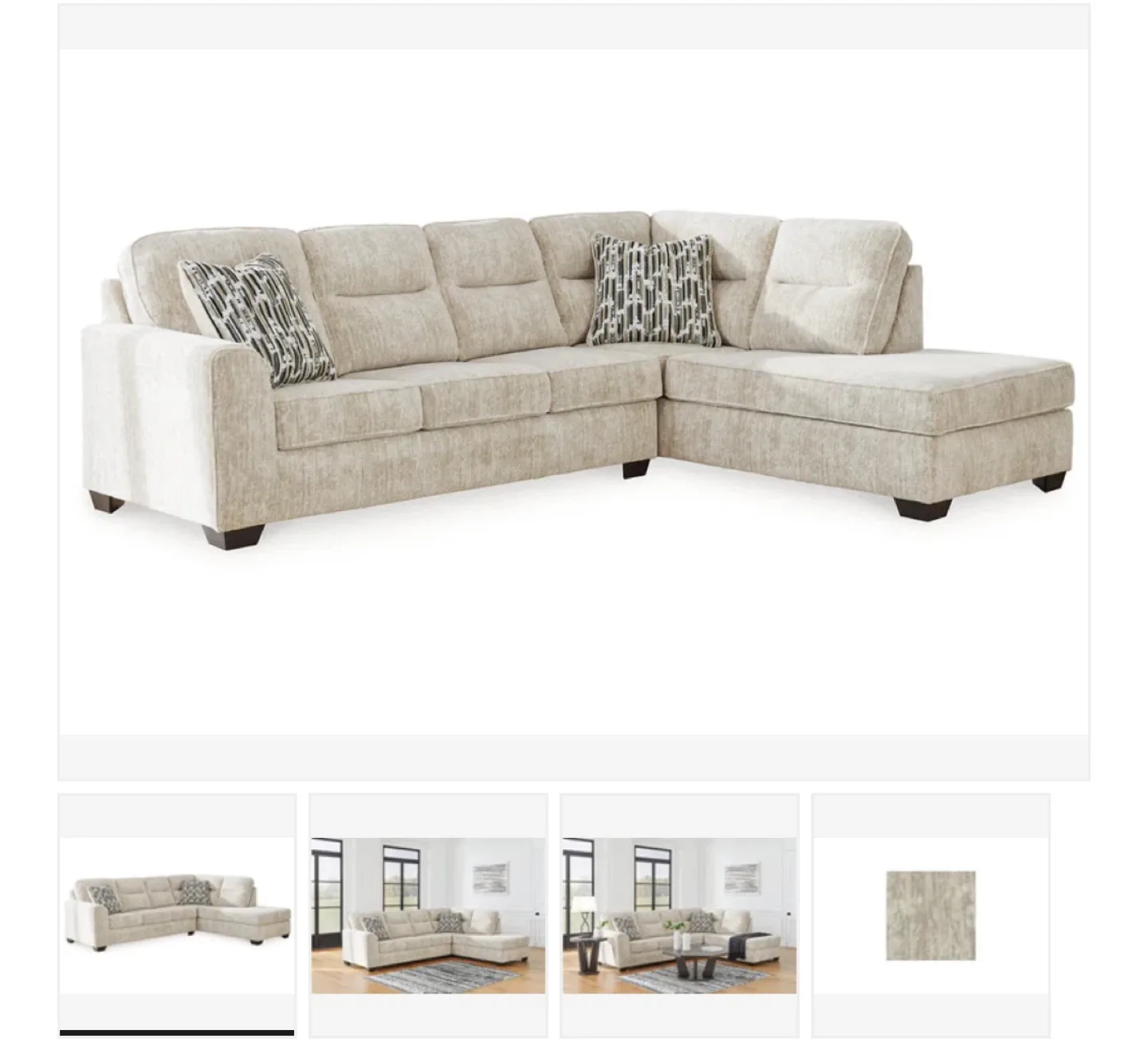 Beige Sectional Sofa with Chaise Lounge image indicator(4)