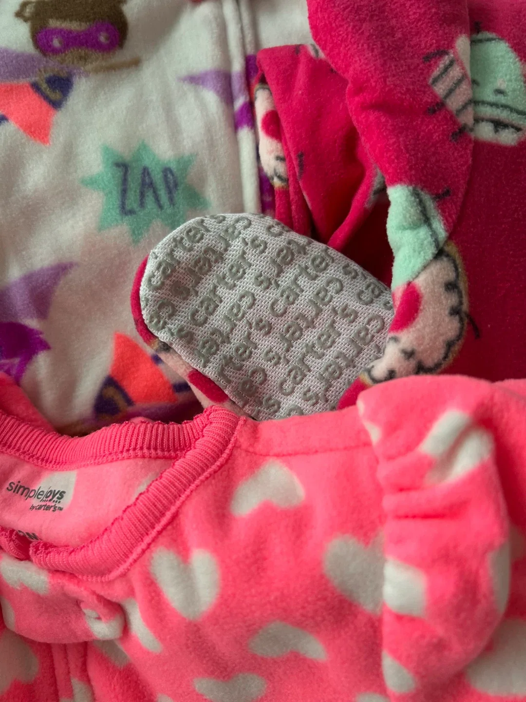 NWOT- Carter's Simple Joys 3-Pack Sleepers - Mixed Prints image indicator(2)