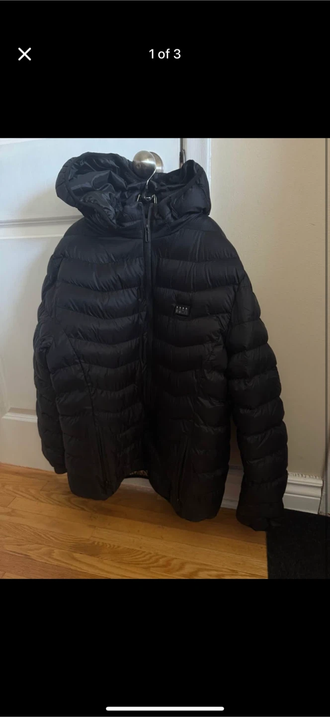 Electric winter Black Puffer Jacket men medium