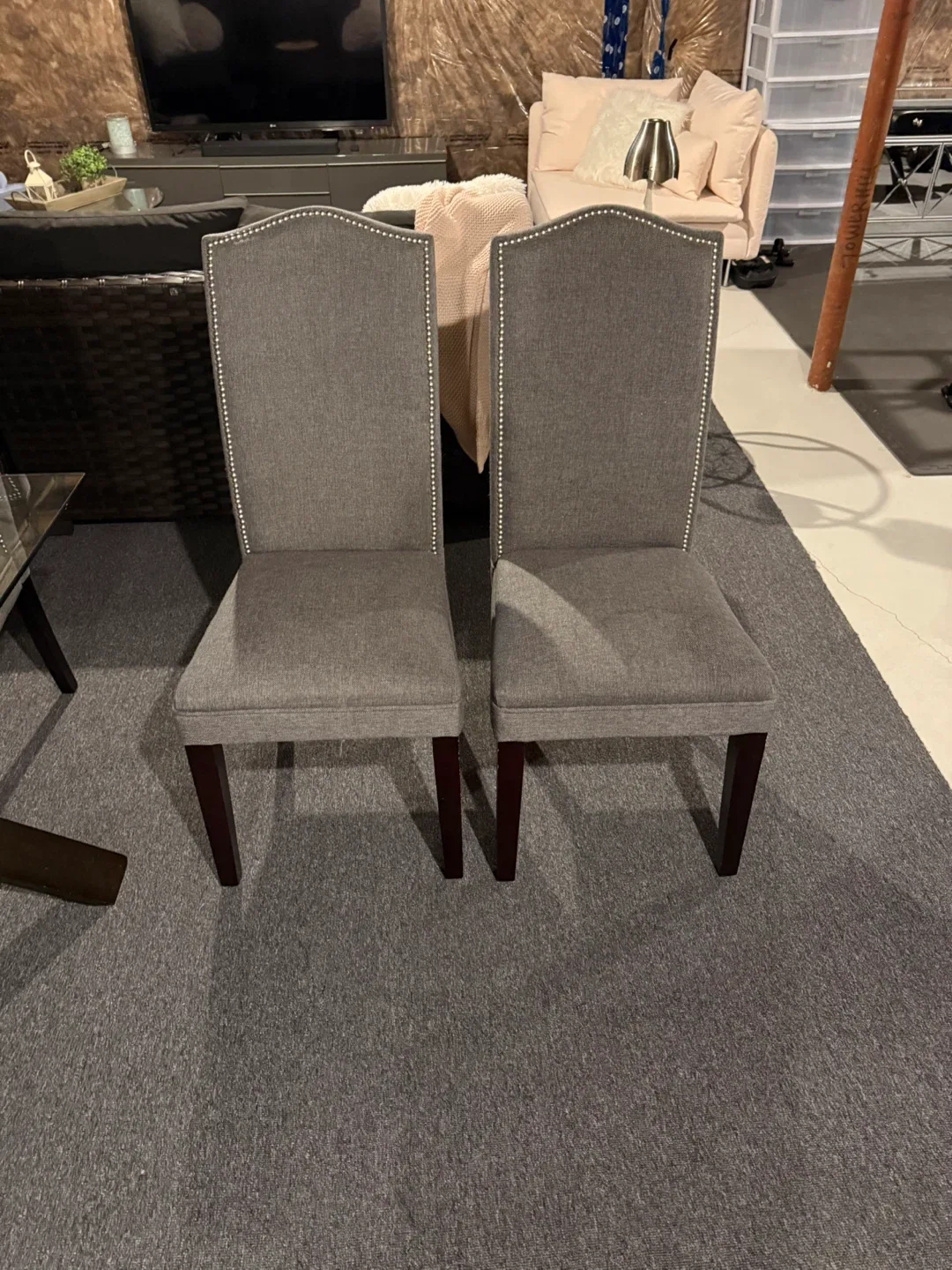 Glass Top Dining Table with 6 Grey Chairs image indicator(5)