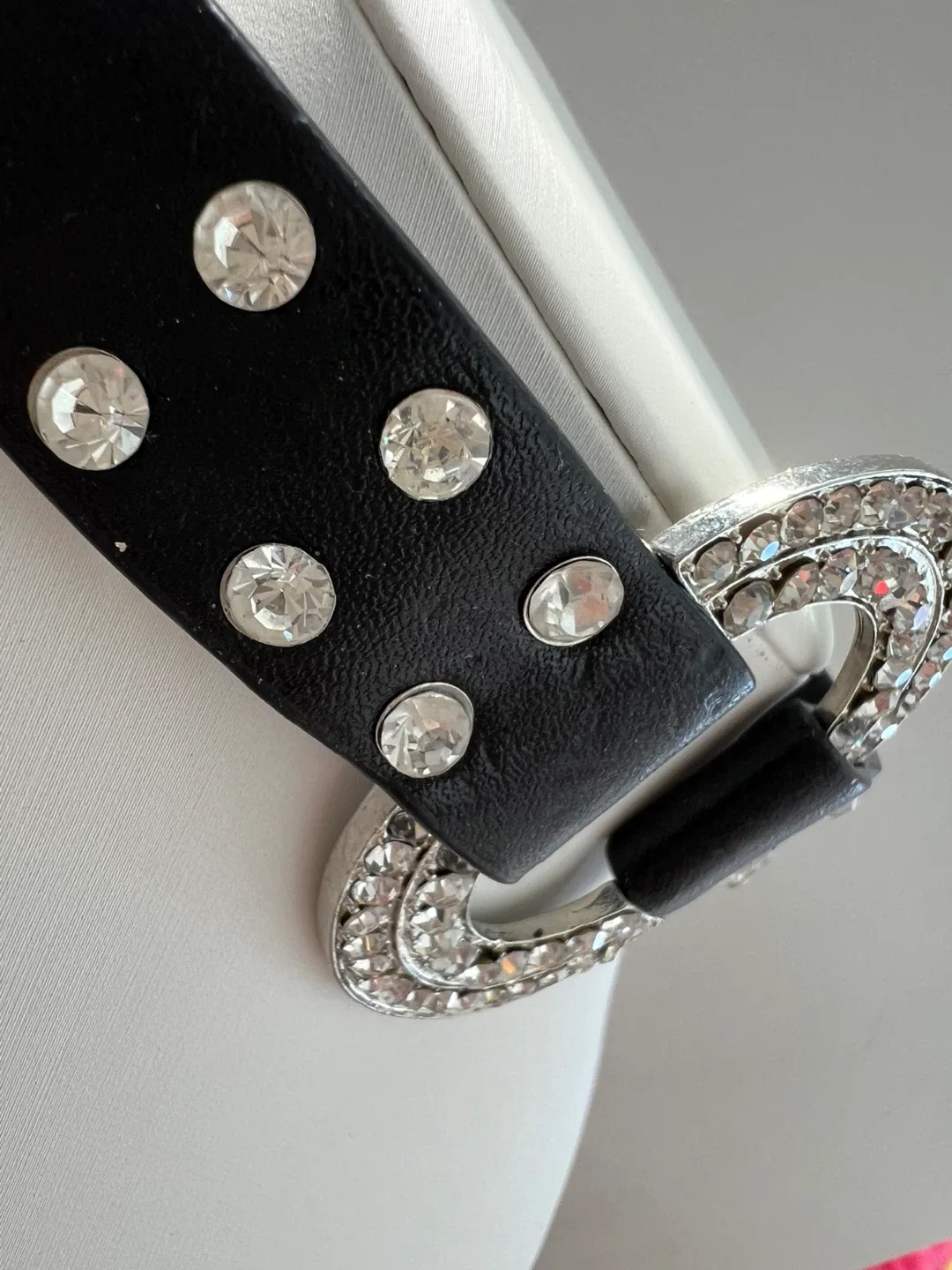 Black Leather & Rhinestone Choker image indicator(7)