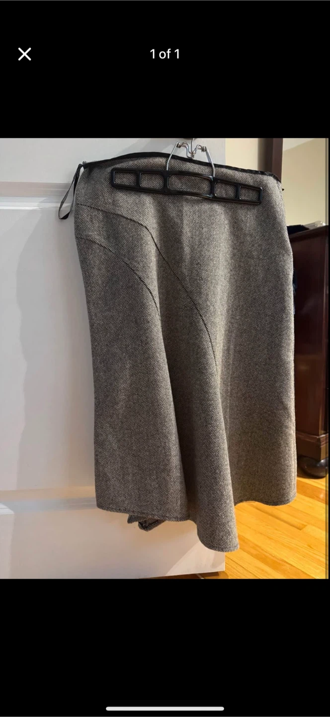 Top shop Grey Herringbone Skirt wool medium