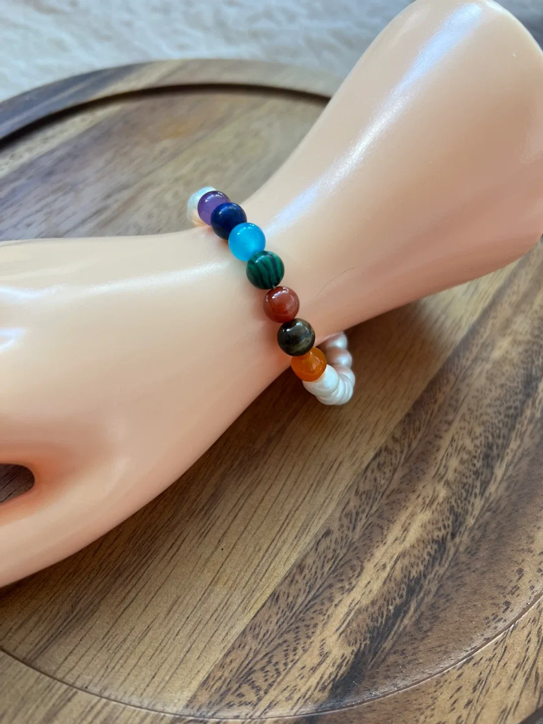 Chakra Bracelet with Semi-Precious Stones and Natural Pearls image indicator(4)