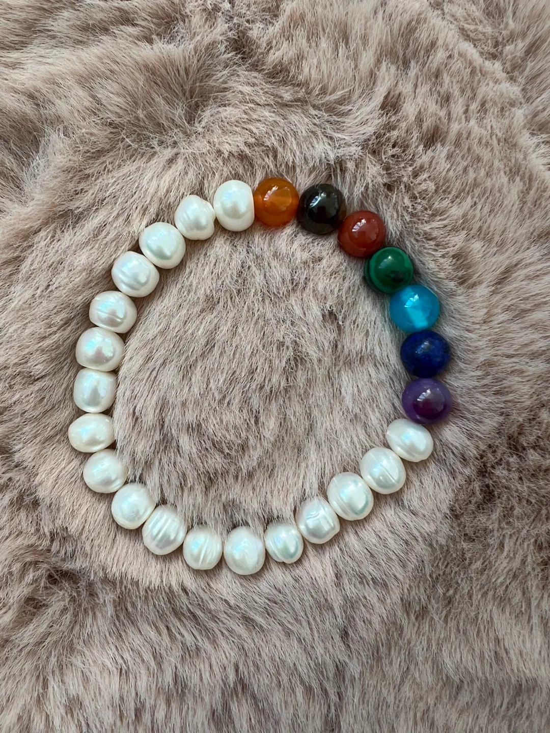 Chakra Bracelet with Semi-Precious Stones and Natural Pearls image indicator(2)