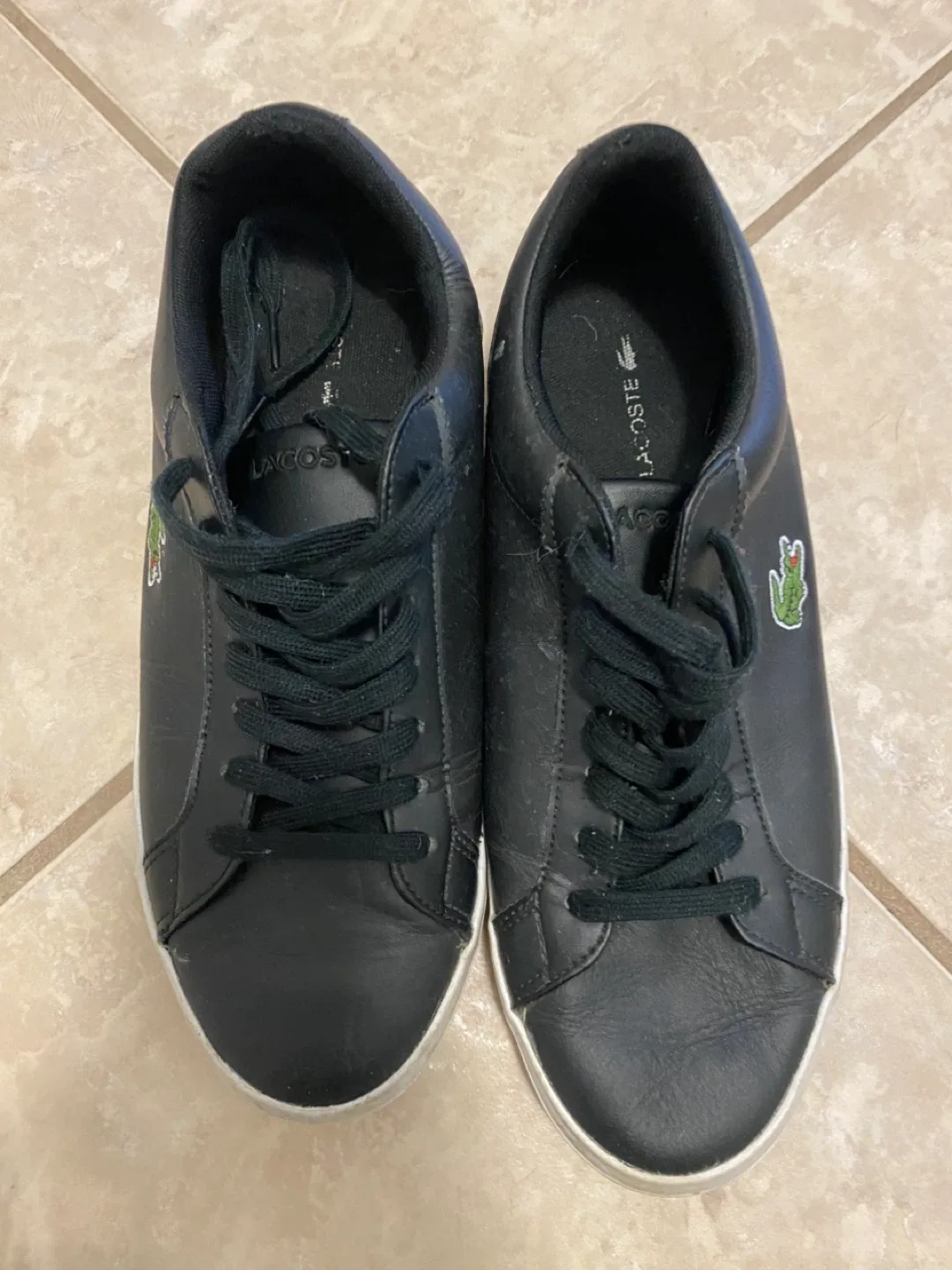 Lacoste Lerond Black Leather Sneakers - Size 9 image indicator(2)