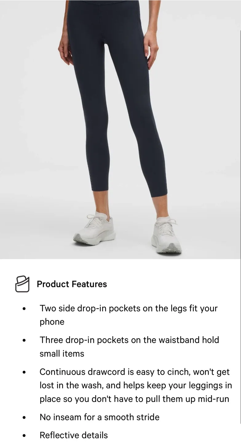 Lululemon Fast and Free High-Rise Tight 25" Size 6 image indicator(8)