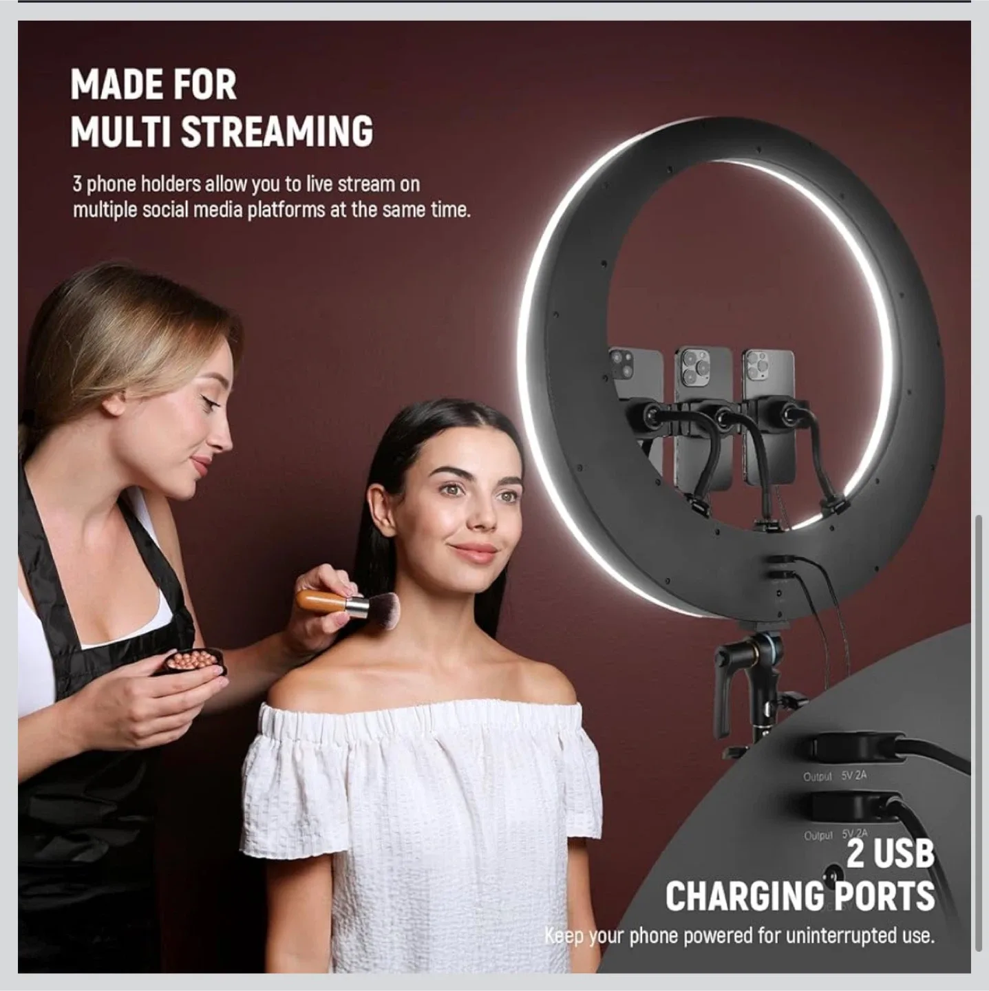 NEEWER RP19H 19" Ring Light with Tripod Stand image indicator(5)