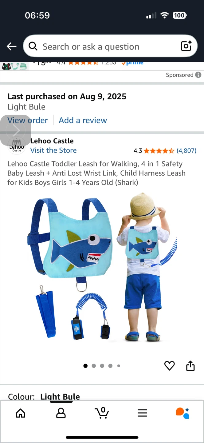Lehoo Castle Toddler Leash - Shark Design