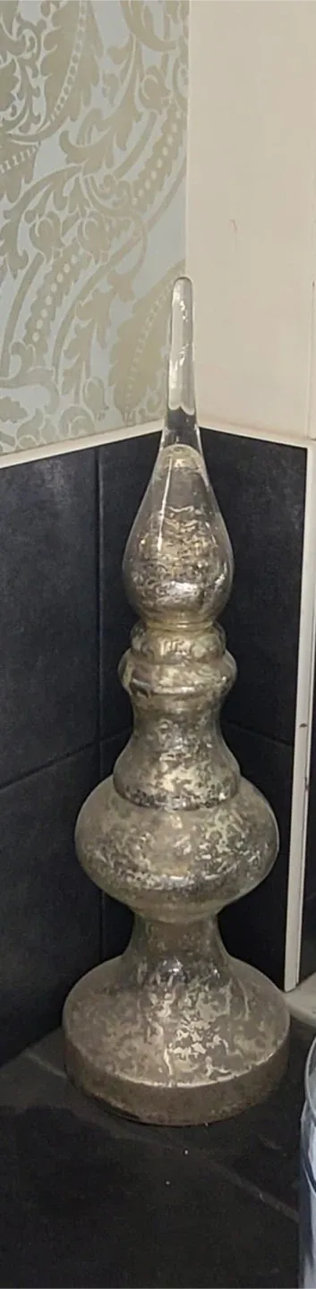 Silver Mercury Glass Finial Decor thumbnail