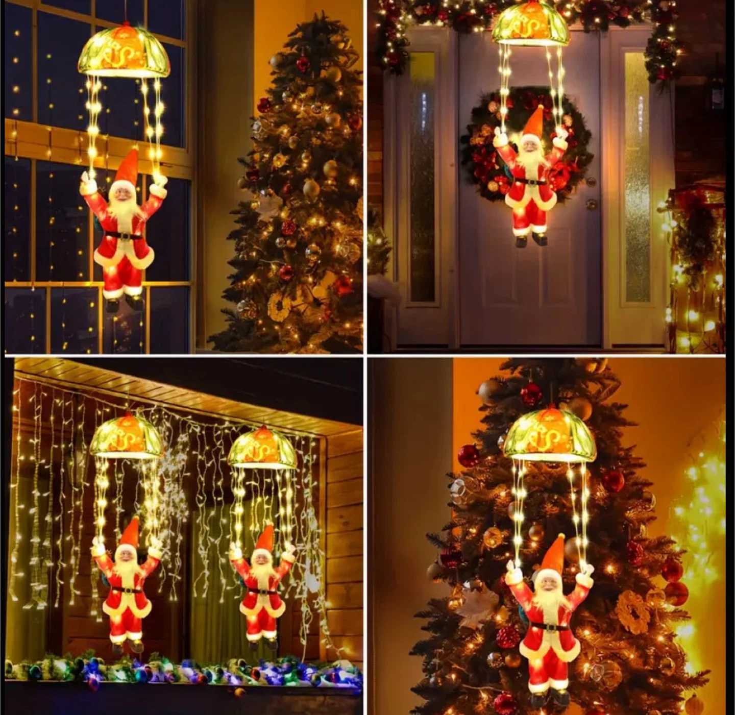 Santa Claus Parachute Christmas Tree Hanging Decoration - photo 4