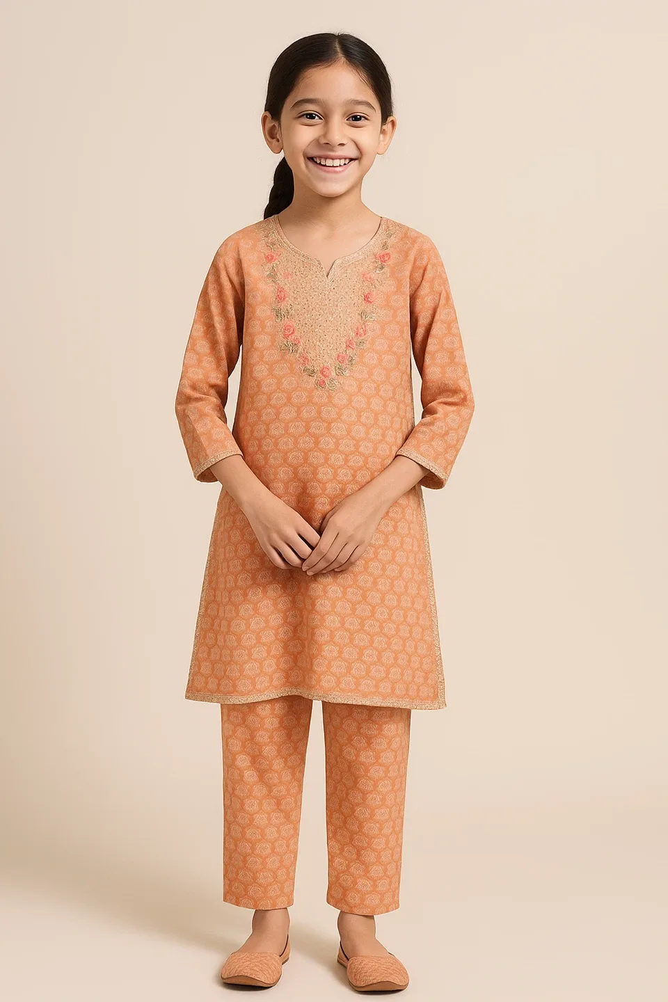 Girls' Kurti with Pants Set image indicator(4)