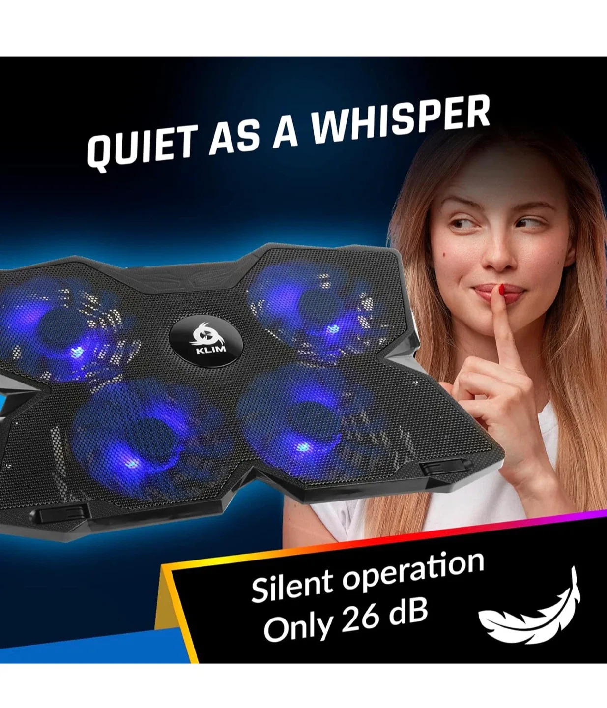 KLIM Wind Laptop Cooling Pad - Blue image indicator(6)