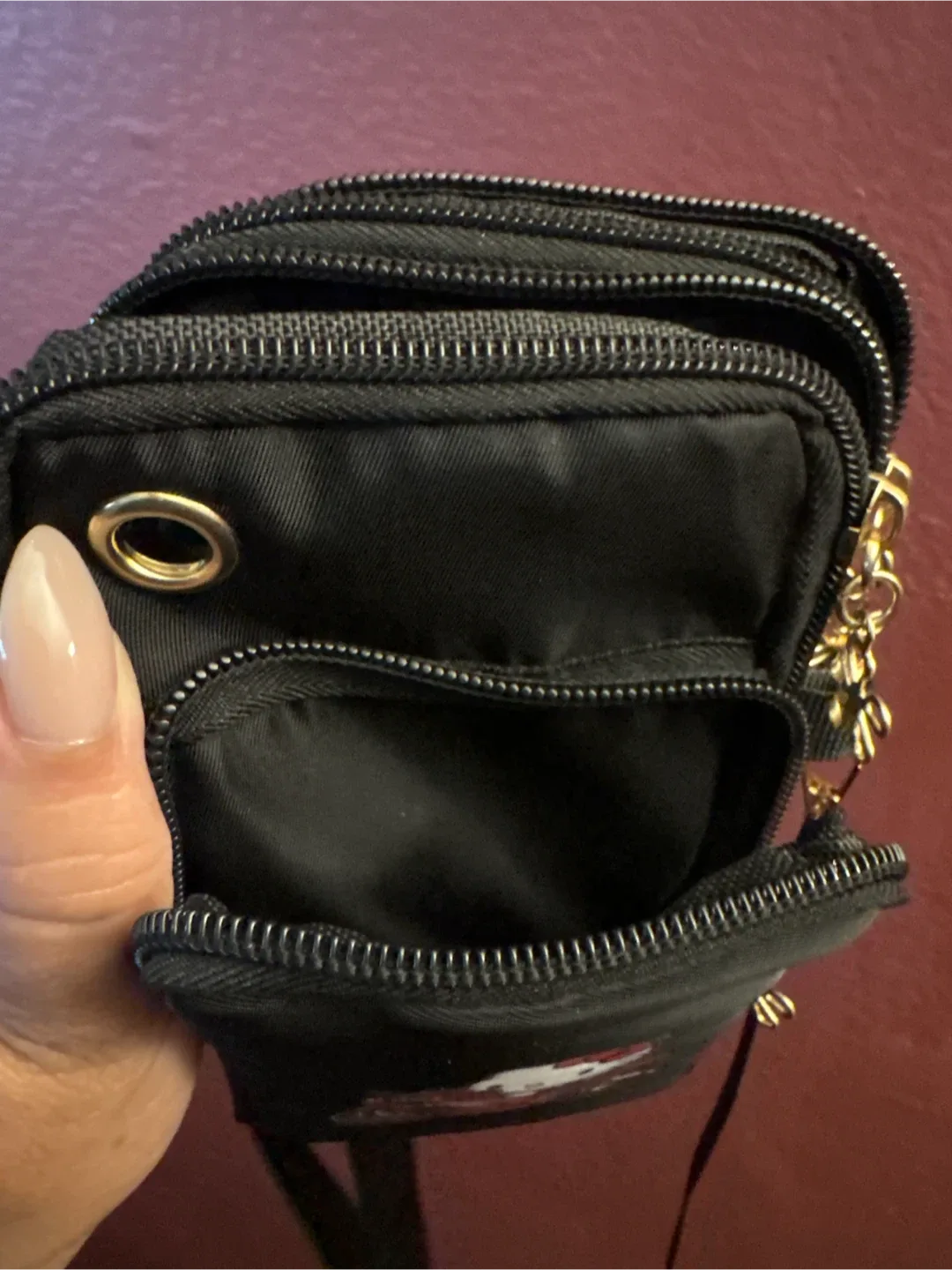 New Hello Kitty Motorcycle Black Crossbody Bag image indicator(8)