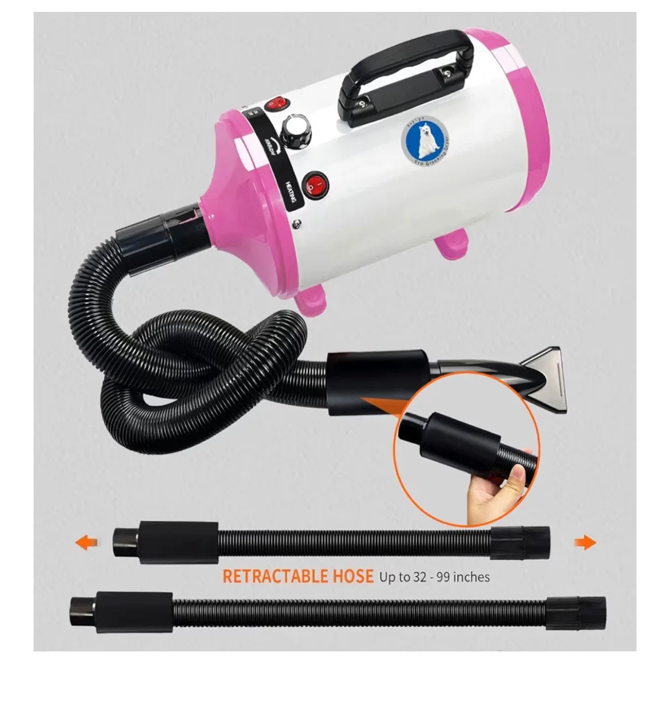 Dog Dryer, High Velocity Professional Grooming Dryer image indicator(2)