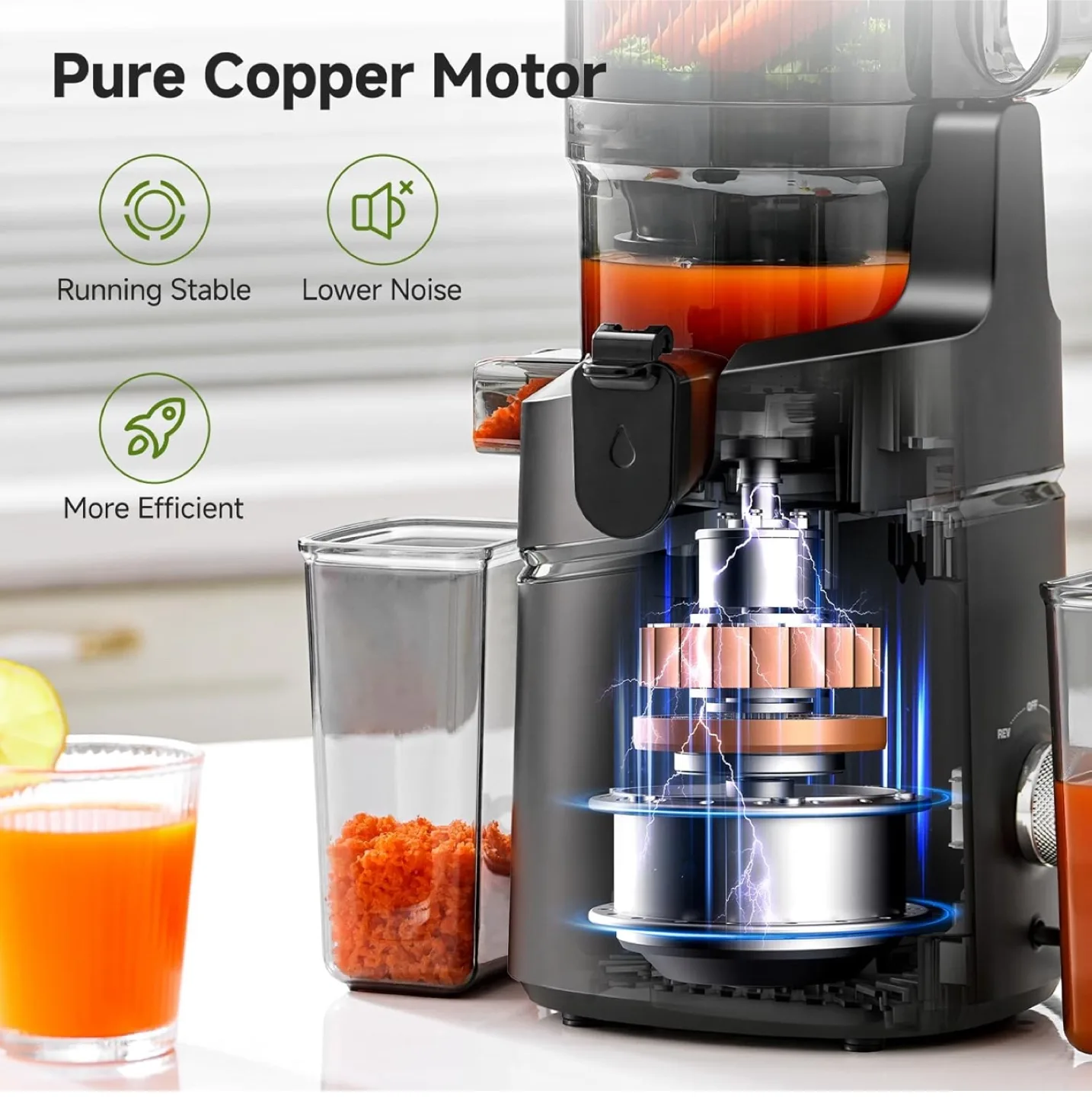 Brand New AMZCHEF Cold Press Juicer image indicator(6)